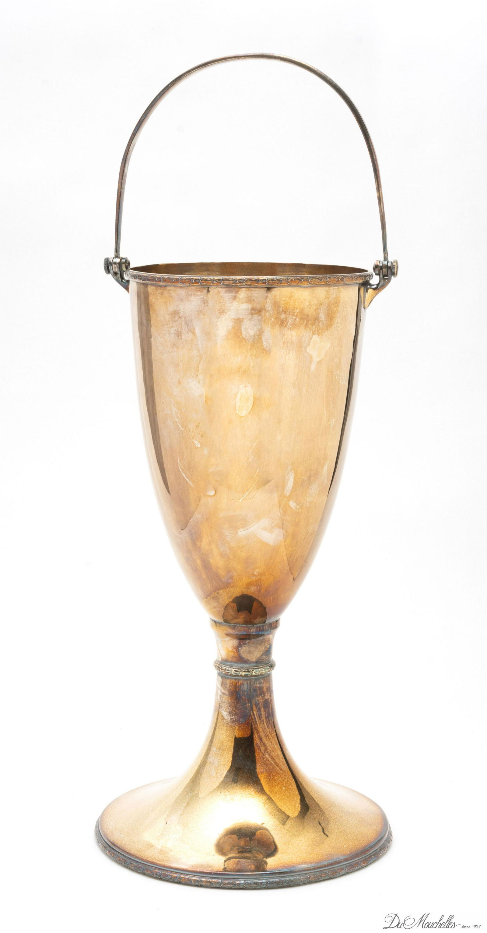 SPANISH SILVER PLATED CHAMPAGNE BUCKET  H 29" DIA 11.5" (1 of 3)