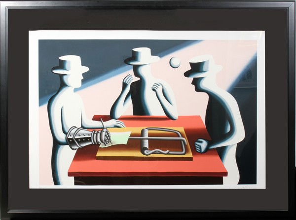 MARK KOSTABI SERIGRAPH, 'ART OF THE DEAL I': MARK KOSTABI (20TH C.), SERIGRAPH, 30" X 40", 'ART OF THE DEAL I':Pencil signed lower right, numbered 173/295 lower left, under glass, framed.