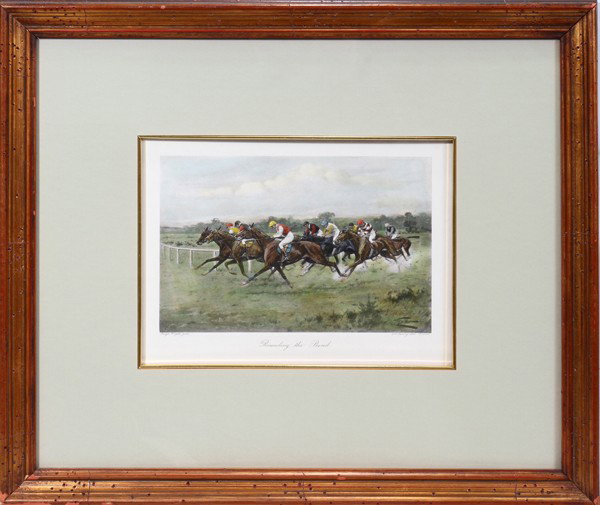 AFTER GEORGE WRIGHT COLORED REPRO OF ENGRAVING: AFTER GEORGE WRIGHT, HAND COLORED REPRODUCTION OF AN ENGRAVING, 5 3/4" X 8 3/4":Frame size 17 1/2" x 20".
