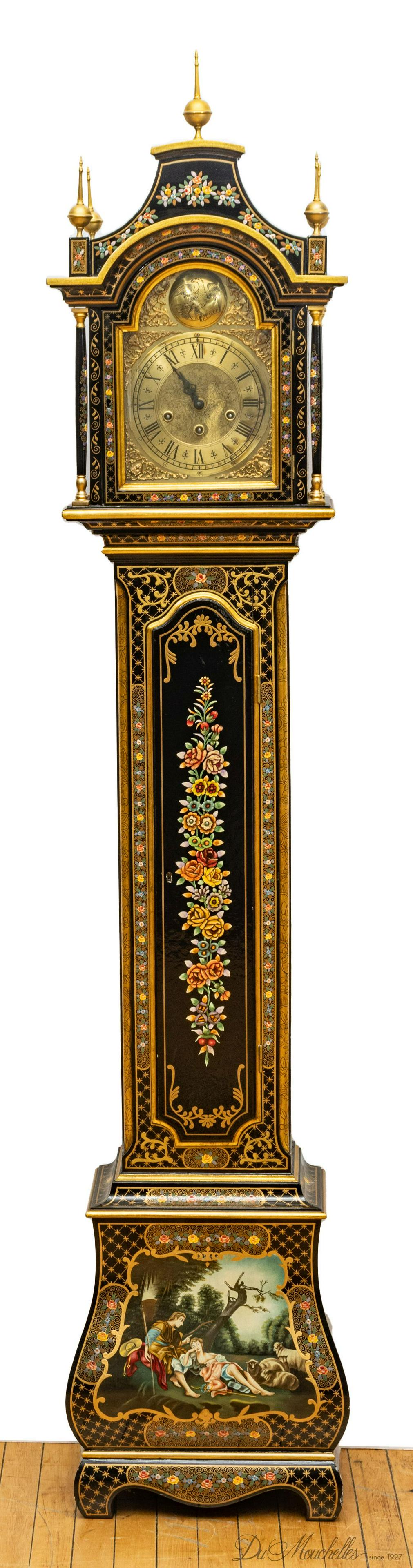 LACQUER CASE CLOCK,  H 80" W 16" (1 of 6)