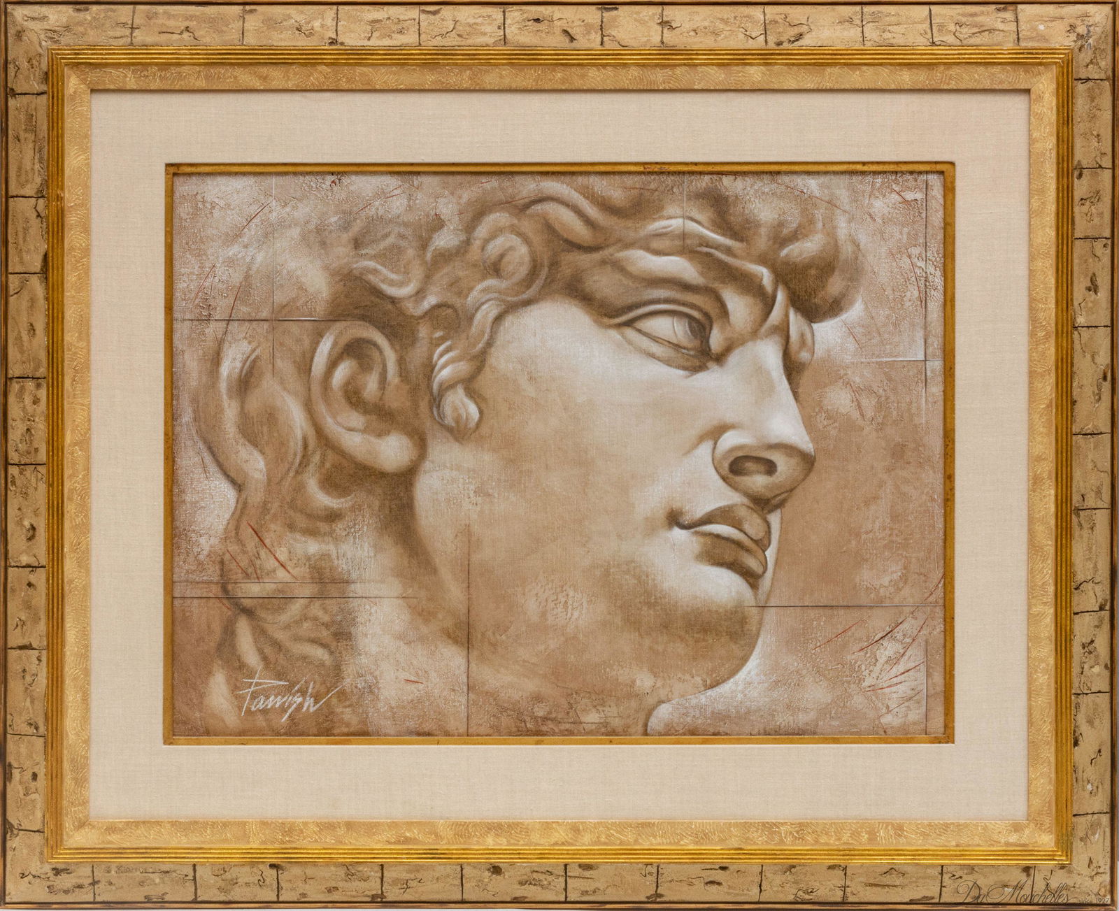 PARRISH, ACRYLIC PAINTING ON CANVAS, H 35" W 47" DETAIL OF DAVID (1 of 4)