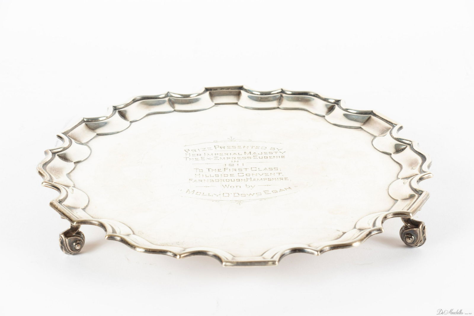 FORDHAM & FAULKNER, SHEFFIELD, STERLING SILVER SALVER, C. 1910, DIA 10.25", T.W. 21.66 TOZ (1 of 4)