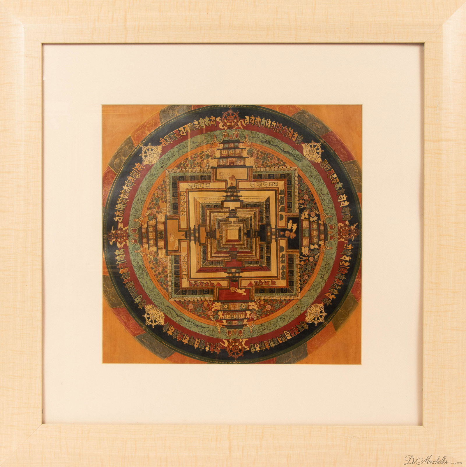 NEPALESE THANGKA, GOUACHE ON SILK, 20TH C., H 17.5", W 17.25" (1 of 3)