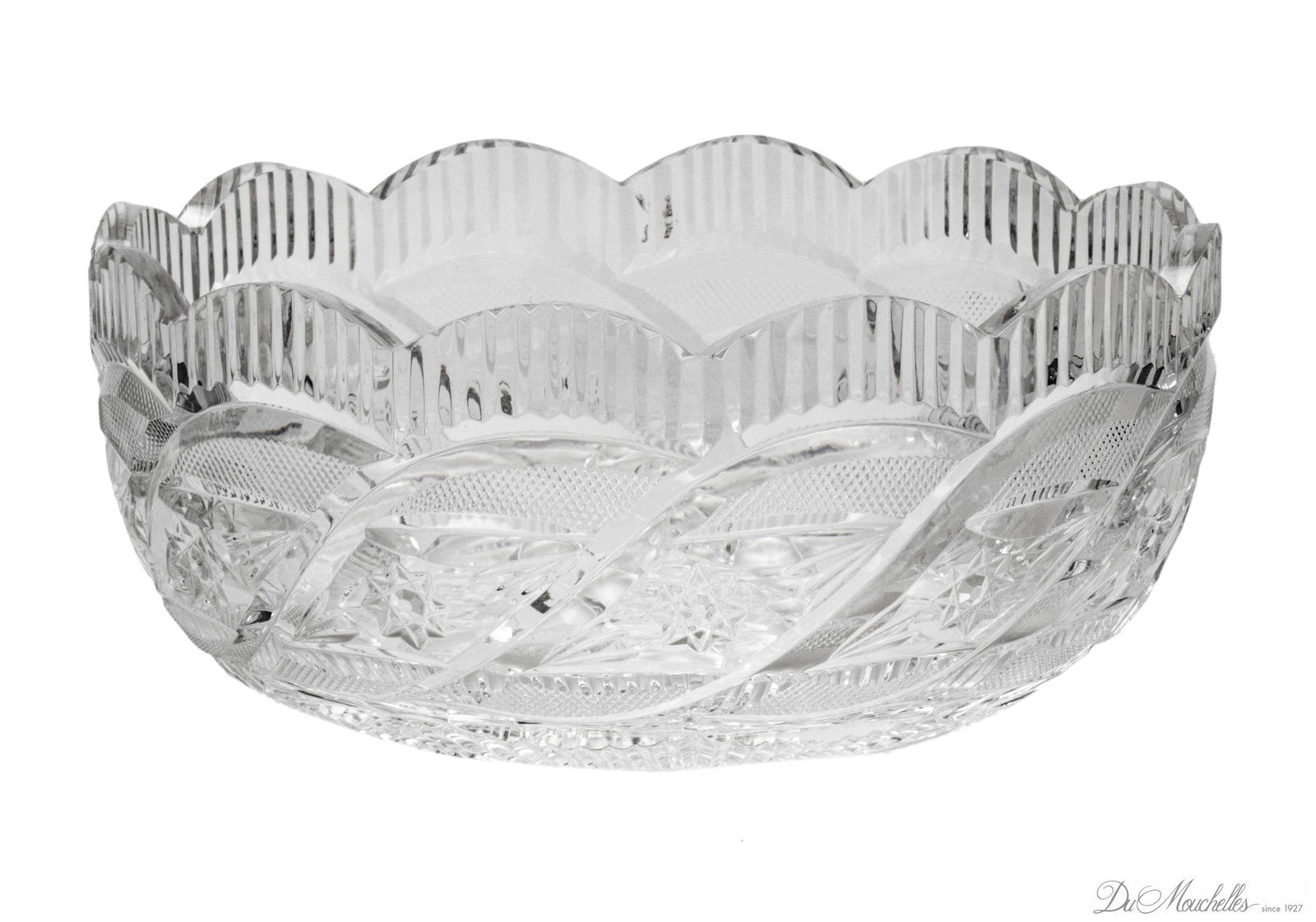 WATERFORD, IRISH CUT CRYSTAL BOWL, H 3", DIA 8" (1 of 3)