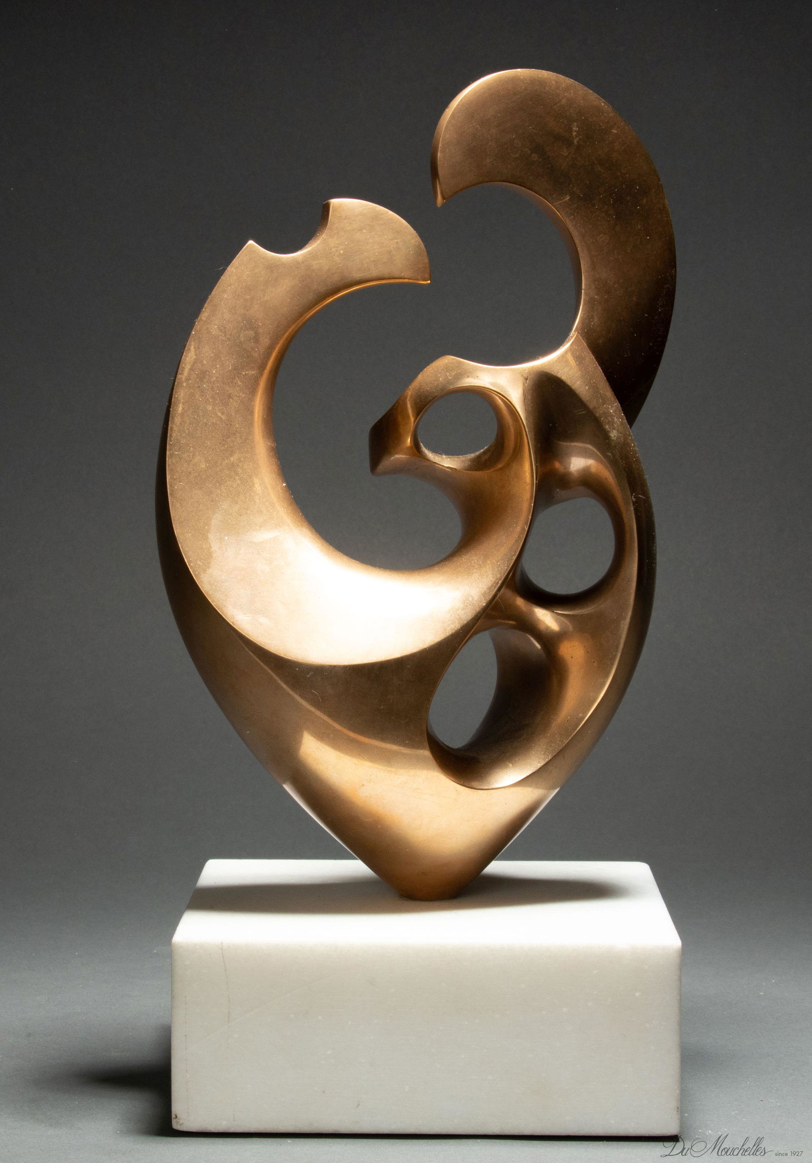 E.  WEI YEN,  MODERN BRONZE SCULPTURE H 11" W 5" SQUARE (1 of 5)