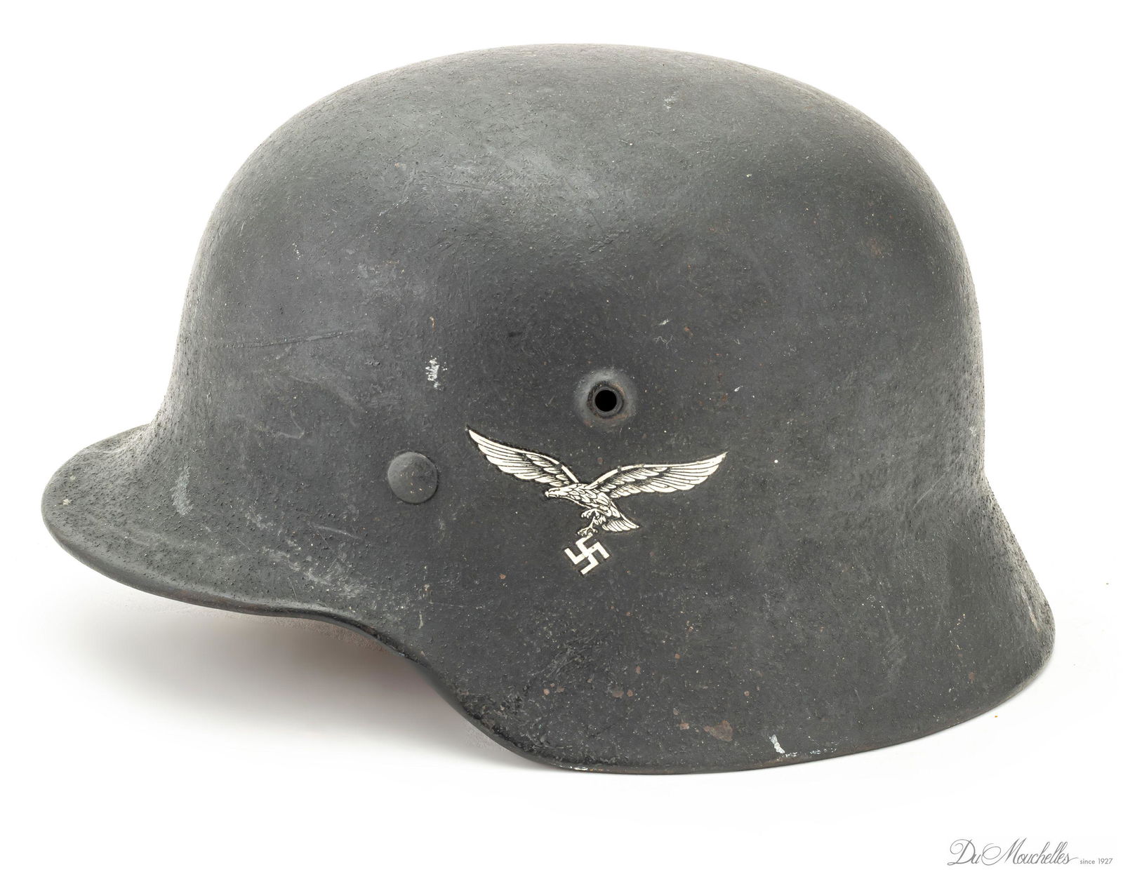 WW2 GERMAN M40 STAHLHELM, C. 1940S, H 6", W 9 1/8", L 11 1/8" (1 of 4)