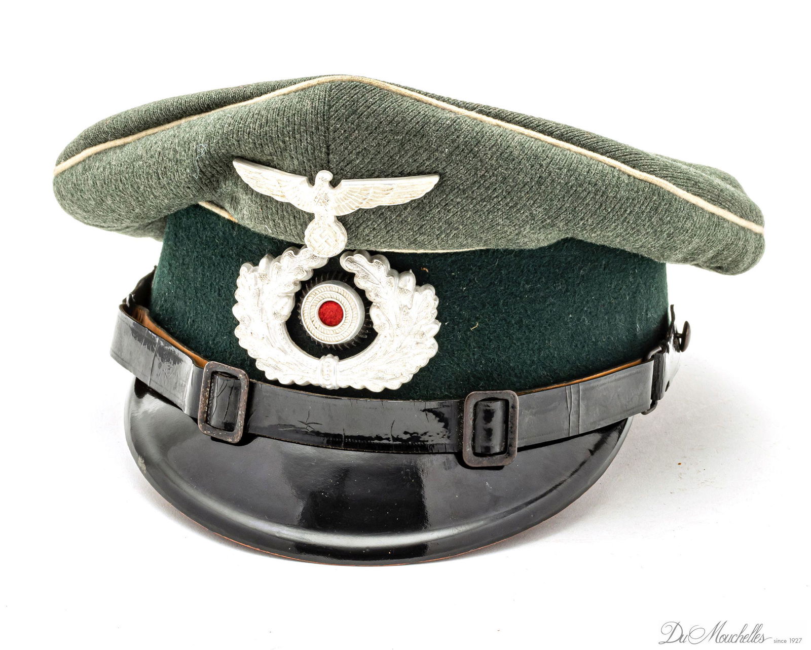 WW2 GERMAN INFANTRY EM/NCO'S VISOR CAP, 1939, H 5.5", W 9", L 11" (1 of 5)