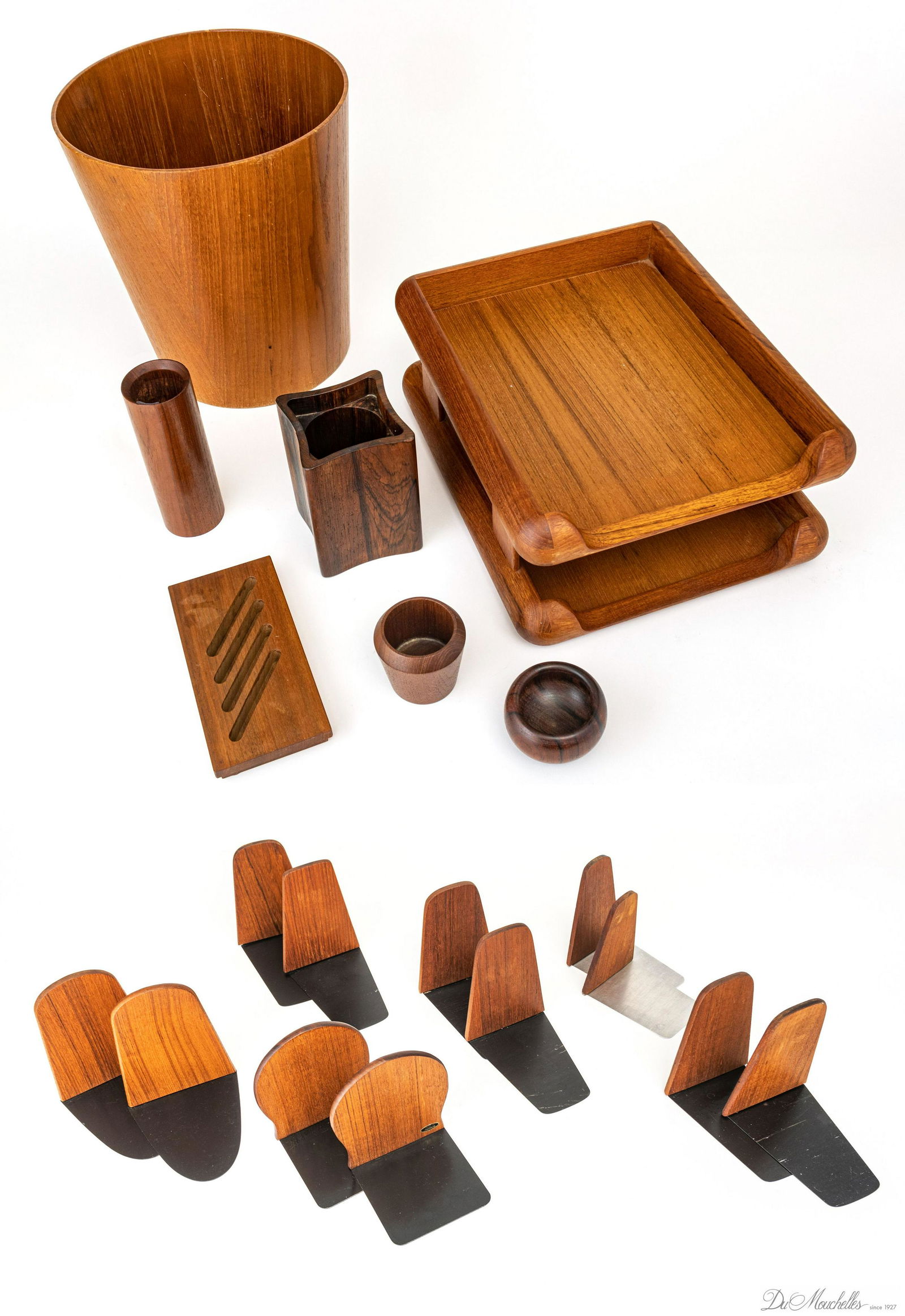 GROUP OF DANISH TEAK AND ROSEWOOD DESK ACCESSORIES, 12 PCS. (1 of 9)