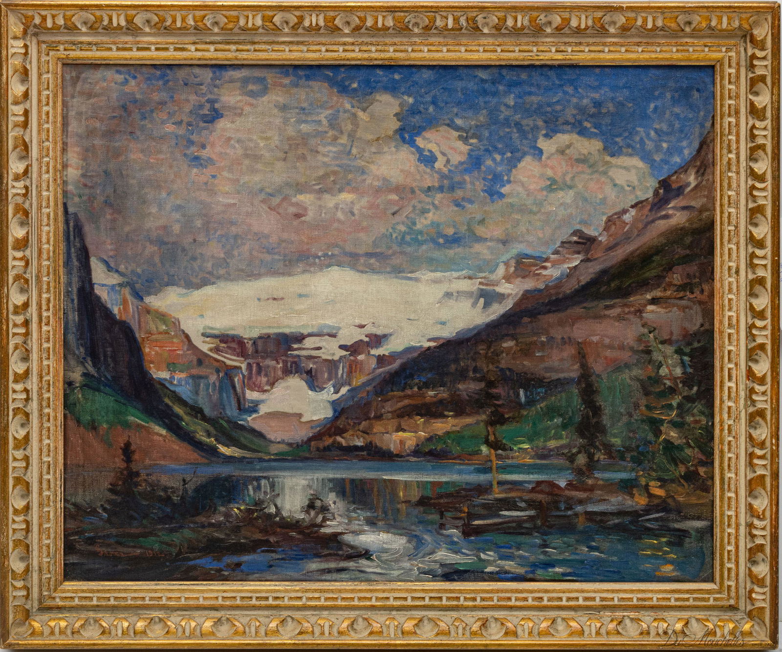 OLIVER DENNETT GROVER (AMERICAN, 1861-1927), OIL ON CANVAS, 1912, H 23.5", W 29.5", GLACIER NATIONAL (1 of 3)