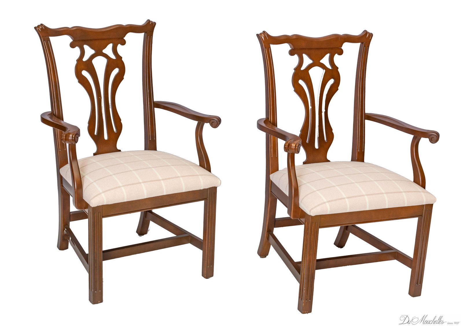 KNOB CREEK, RALPH LAUREN UPHOLSTERED, ARM CHAIRS, PAIR, H 39", W 27" (1 of 3)