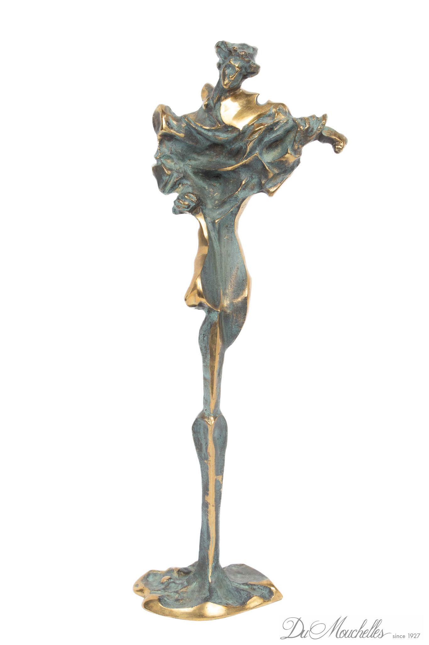 SLAWOMIR MICEK (POLISH B. 1956) BRONZE SCULPTURE, 20TH C., H 16", W 6", VIOLINIST (1 of 4)