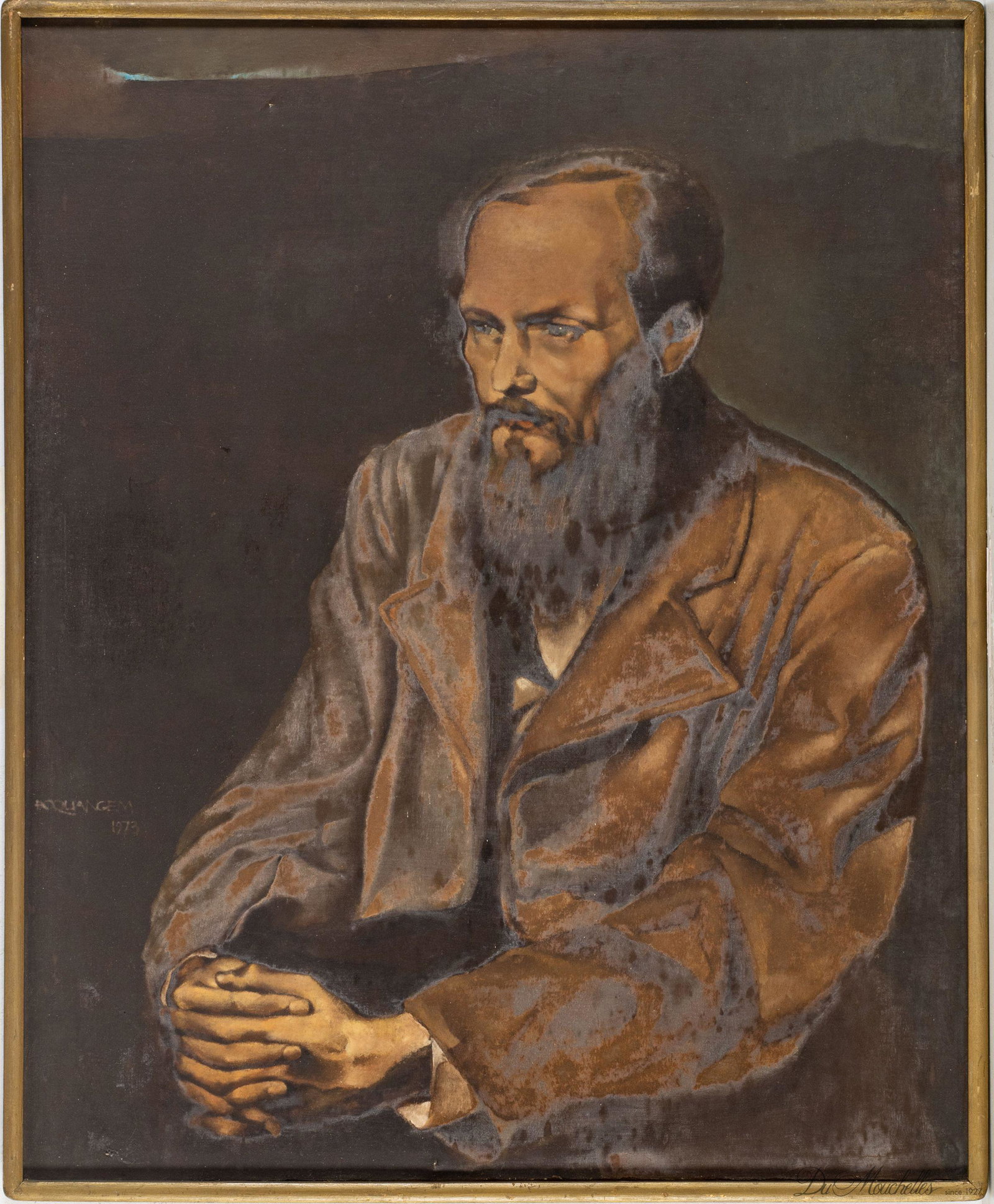 DO QUANG EM (VIETNAMESE, B.1942), OIL ON CANVAS, 1973, H 39", W 31.5", PORTRAIT OF DOSTOYEVSKY (1 of 5)