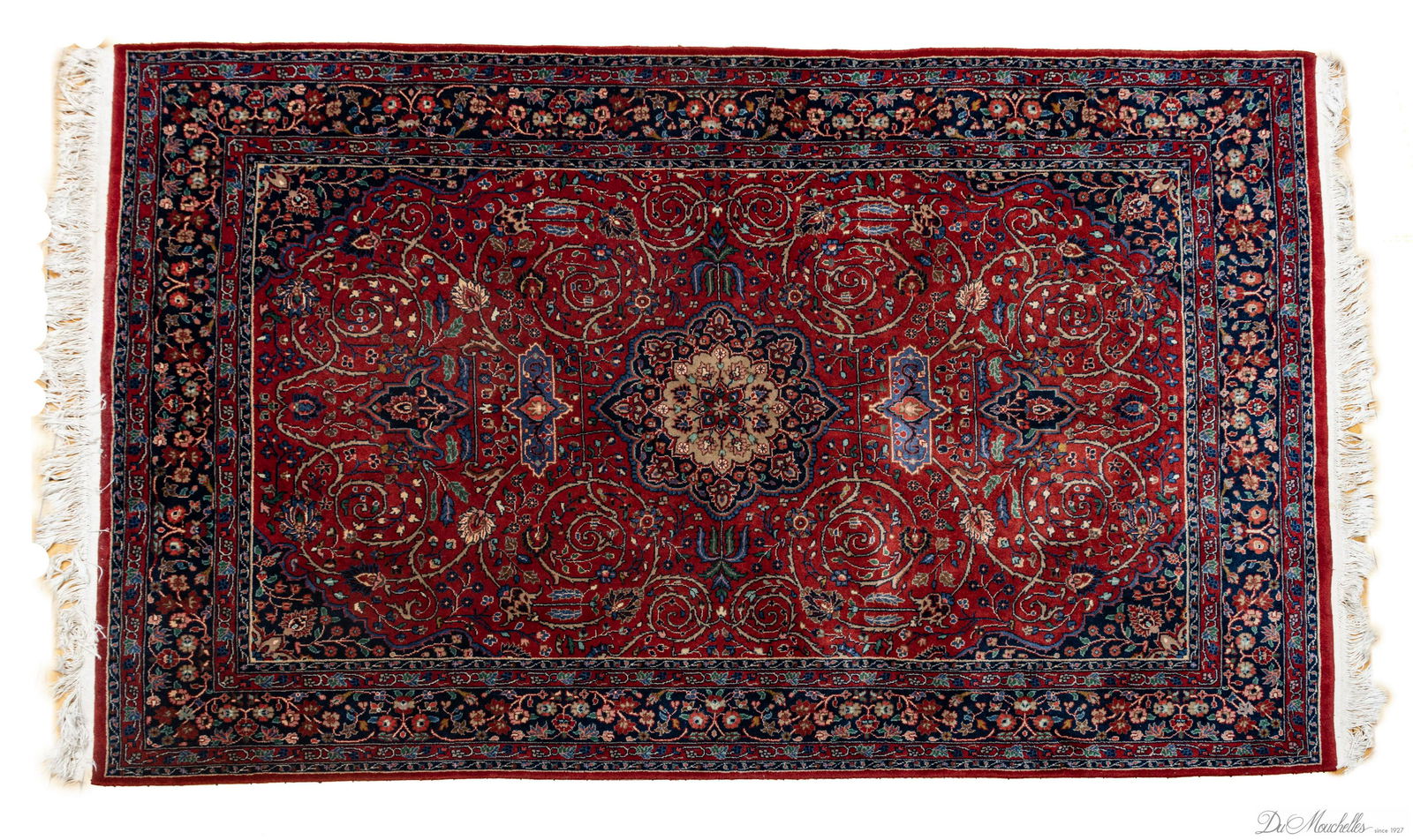 KESHAN DESIGN WOOL RUG, C. 1940, MADE IN INDIA W 5', L 7' 2" (1 of 2)