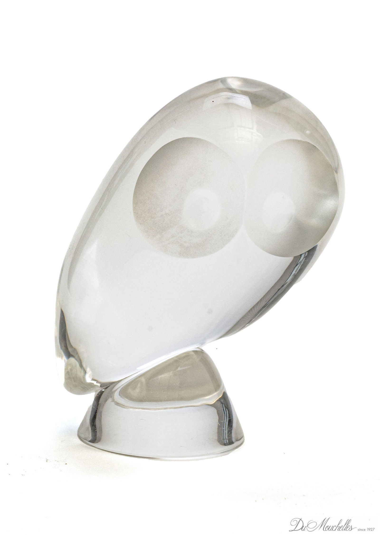 STEUBEN CRYSTAL OWL FIGURINE, H 5" (1 of 4)