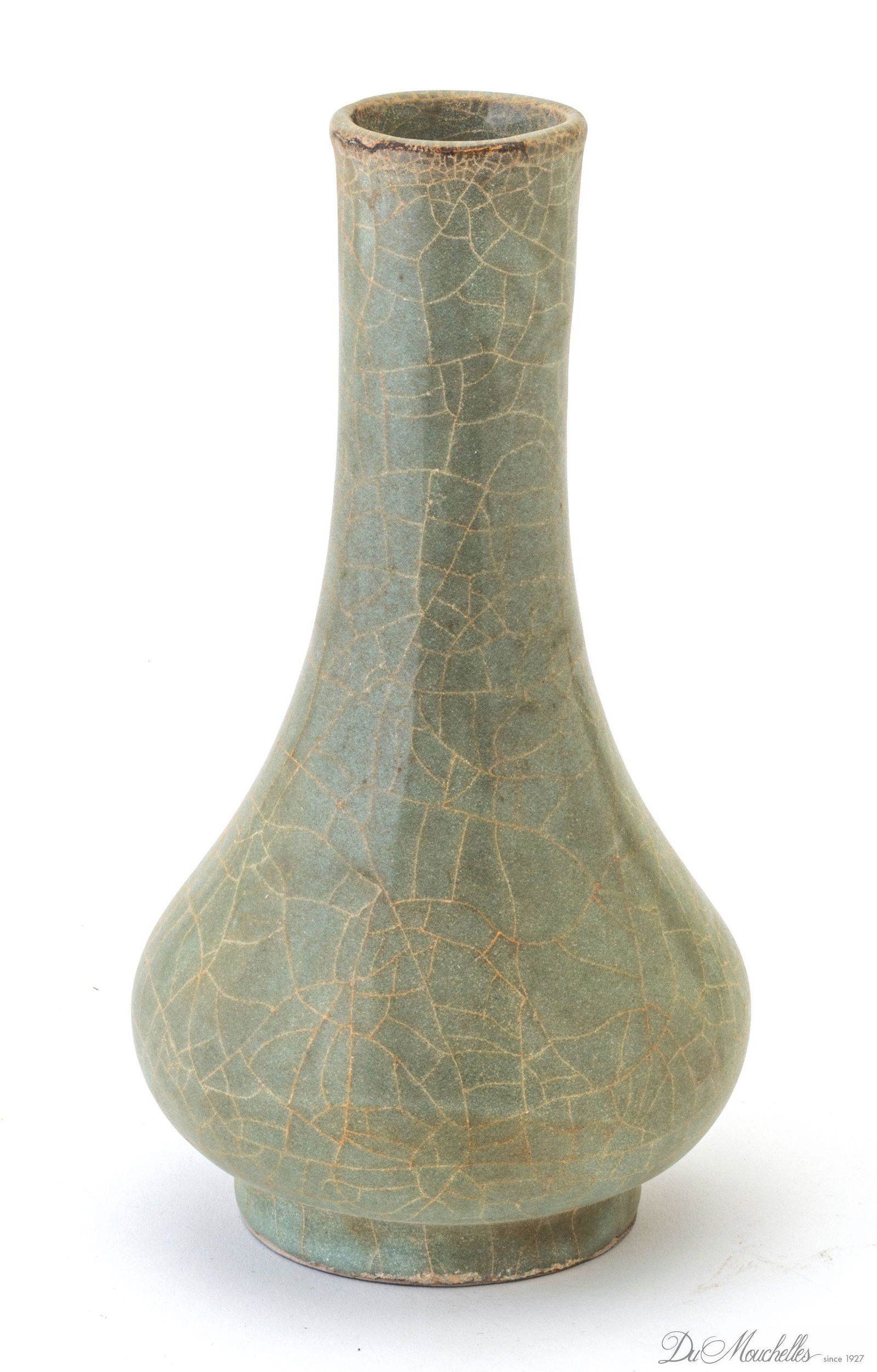 CHINESE GE-WARE VASE,  H 9", DIA 5" (1 of 3)