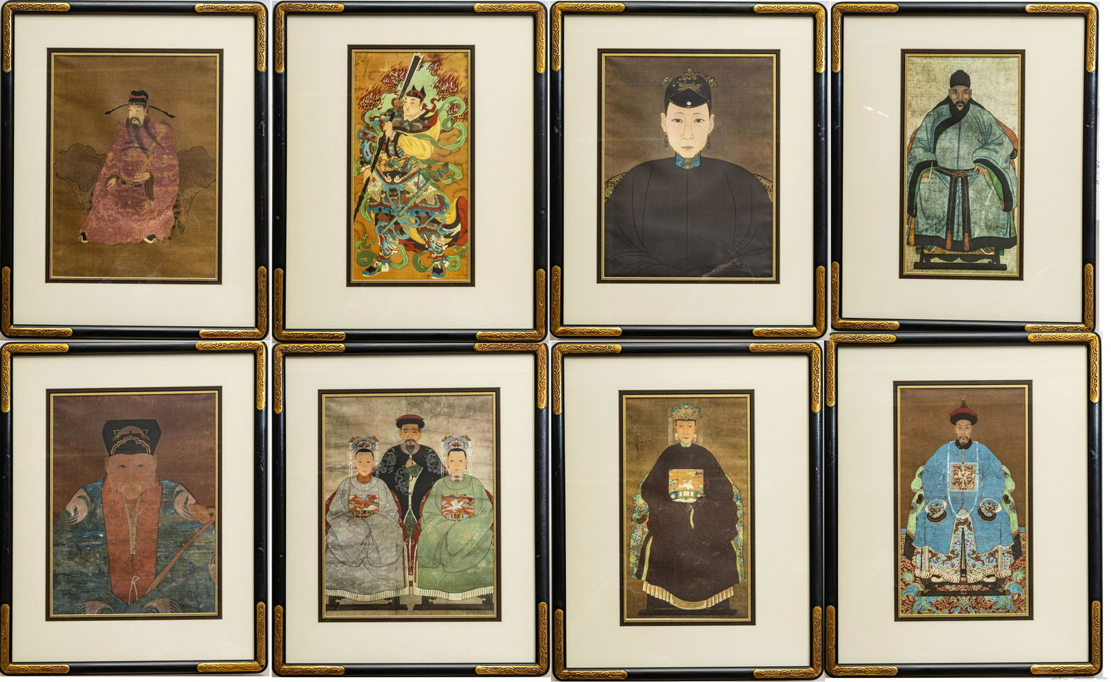 CHINESE PRINTS, SET OF EIGHT, H 18" W 14" IMPORTANT PERSONAGES (1 of 15)