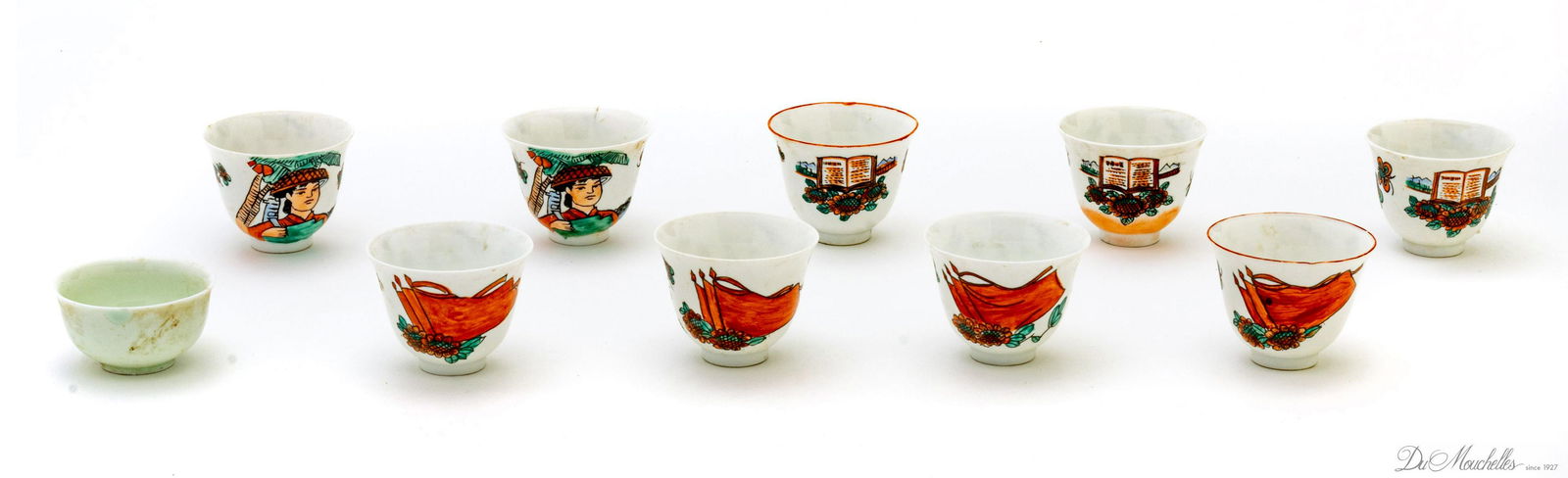 CHINESE GREAT CULTURAL REVOLUTION CUPS, LOT OF 10, H 2", DIA 2.5" (1 of 4)
