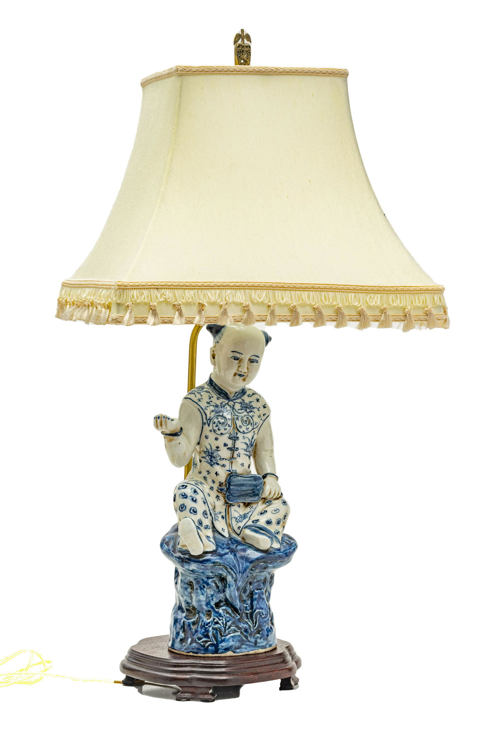 CHINESE PORCELAIN FIGURAL LAMP, H 31", W 8" (1 of 4)
