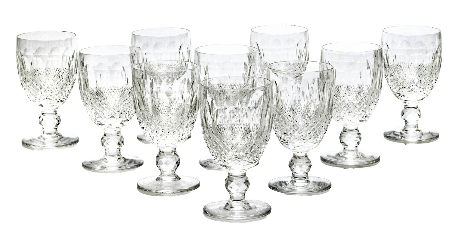 WATERFORD 'COLLEEN' CRYSTAL SHERRY GLASSES, 10 PCS, H 4.75", DIA 2.75" (1 of 3)
