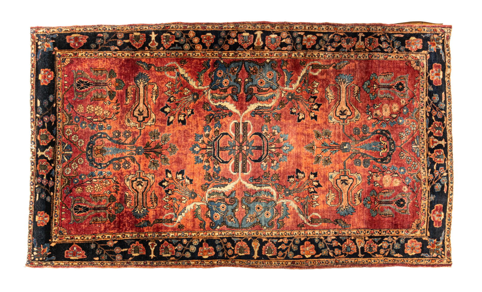 SAROUK PERSIAN ORIENTAL RUG  C 1950 W 4'4" L 6'6" (1 of 2)