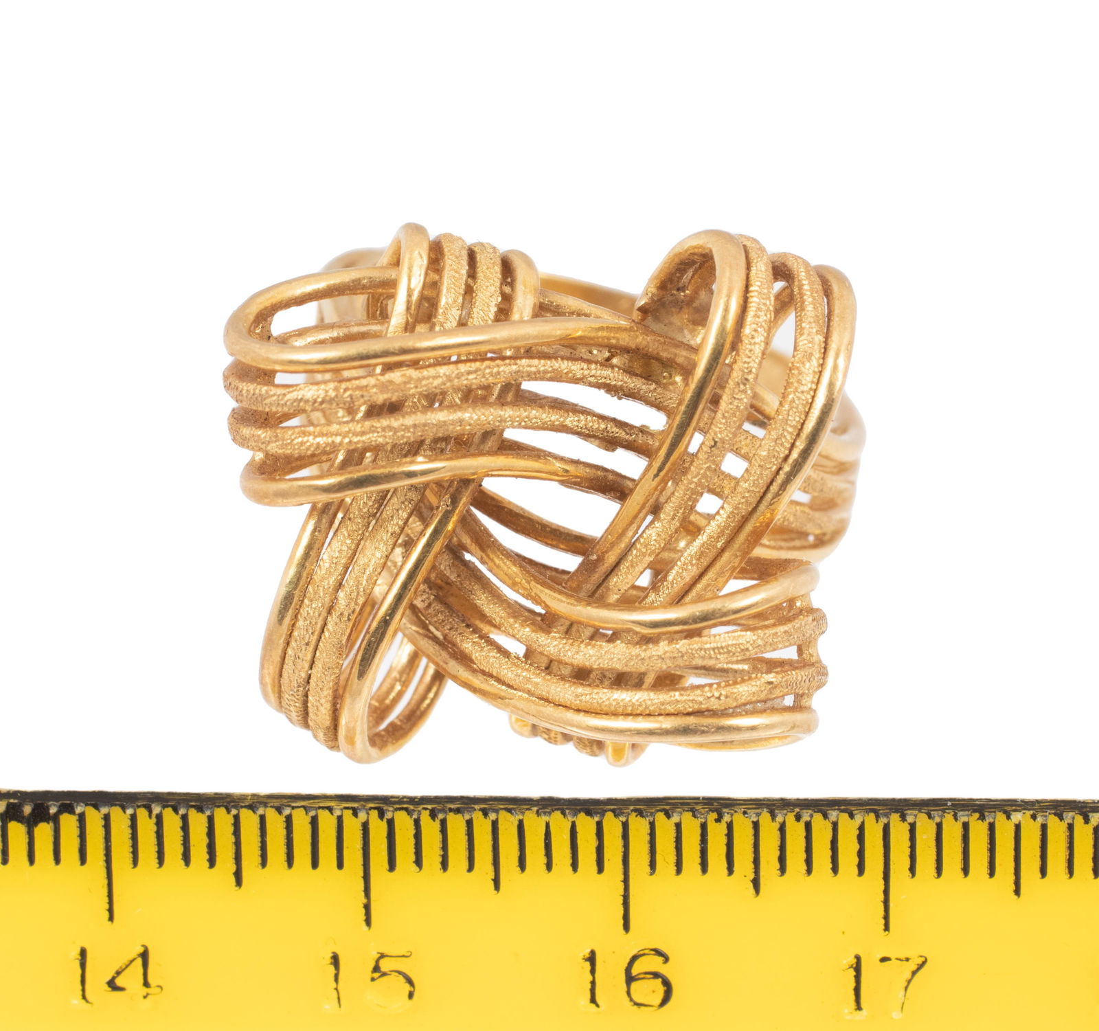 18K GOLD RIBBON RING, SIZE 9 14 GRAMS (1 of 3)