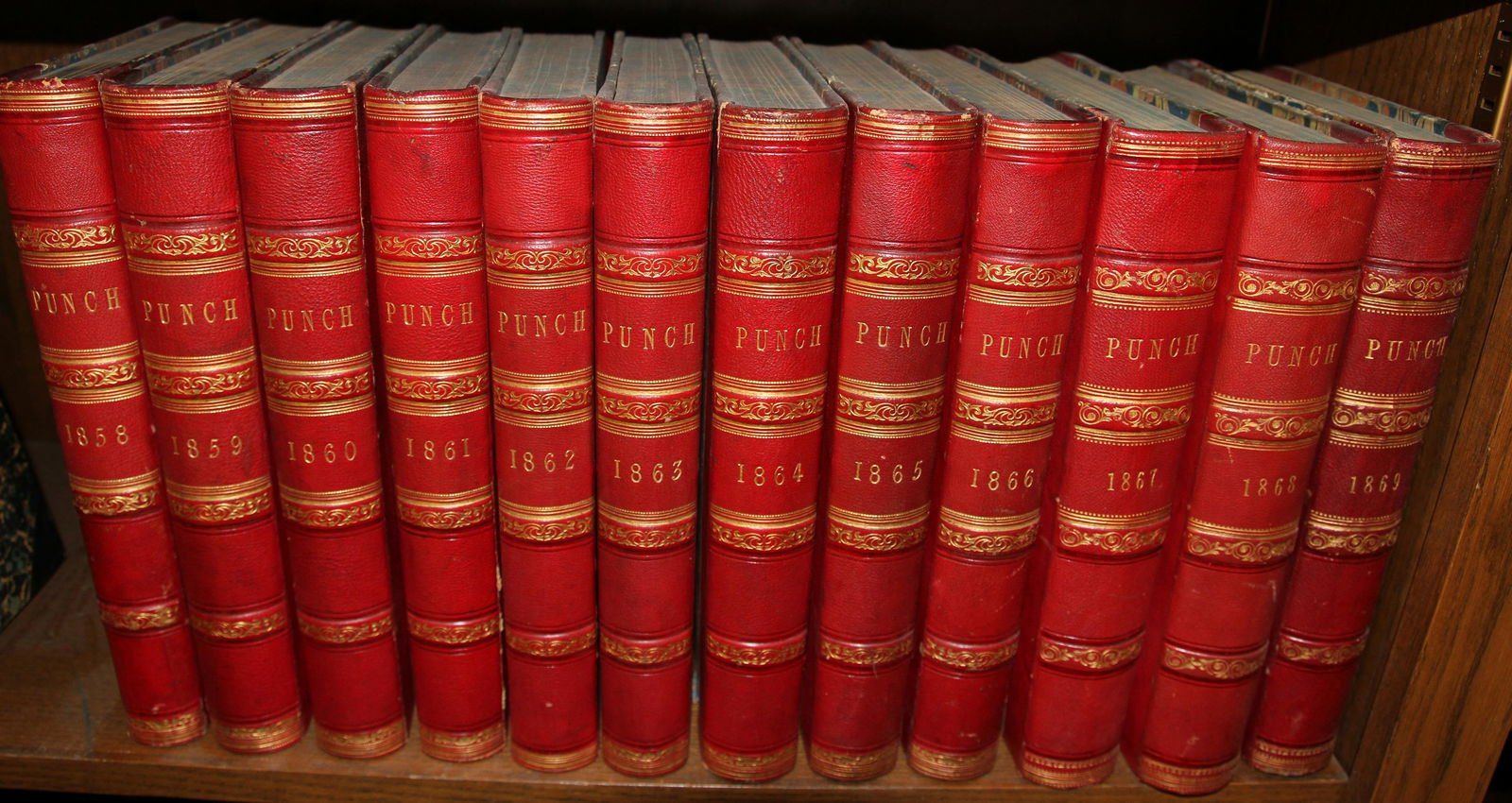 PUNCH VOLUMES 34 TO 46, 1858 TO 1869, TWELVE VOLUMES (1 of 2)