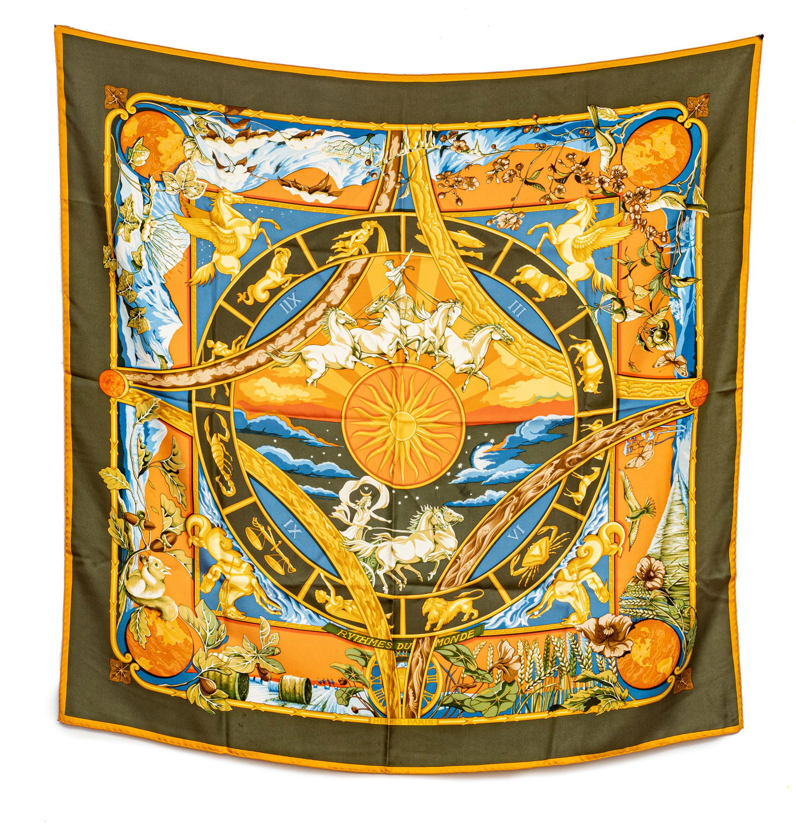 HERMÈS (CO.) (FRENCH, ESTABLISHED 1837) ZODIAC SILK SCARF (1 of 2)