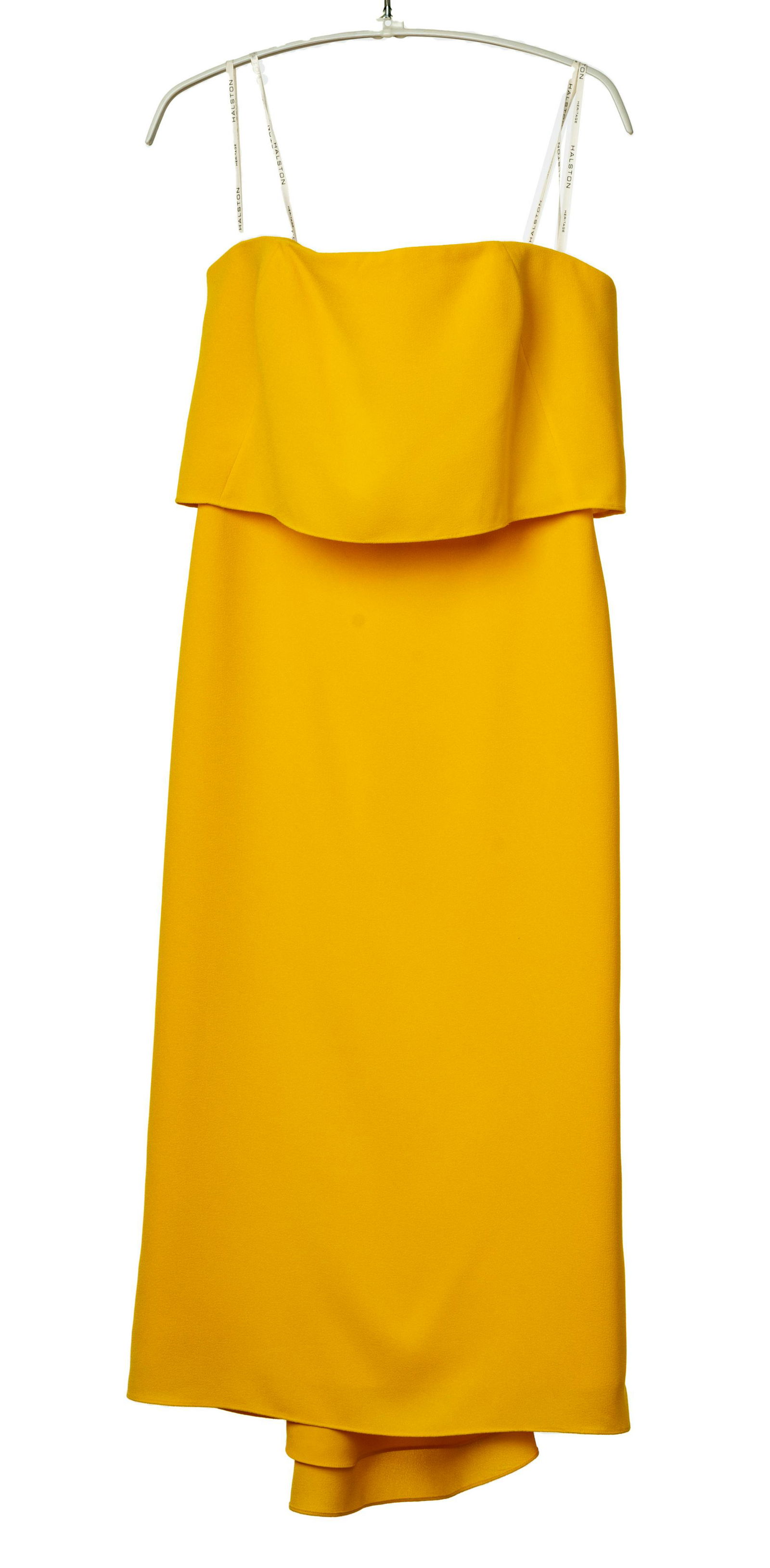 HALSTON HERITAGE, YELLOW STRAPLESS DRESS (1 of 3)