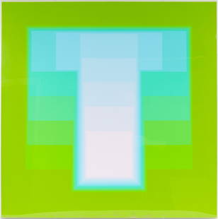 KARL GERSTNER (SWISS, 1930-2017) SERIGRAPH ON PAPER, H 32", W 32", COLOR SOUNDS: KARL GERSTNER (SWISS, 1930-2017) SERIGRAPH ON PAPER, H 32", W 32", COLOR SOUNDS A serigraph on canvas titled "Color Sounds" by Karl Gerstner. Artist's signature and edition number (68/175) to the lowe