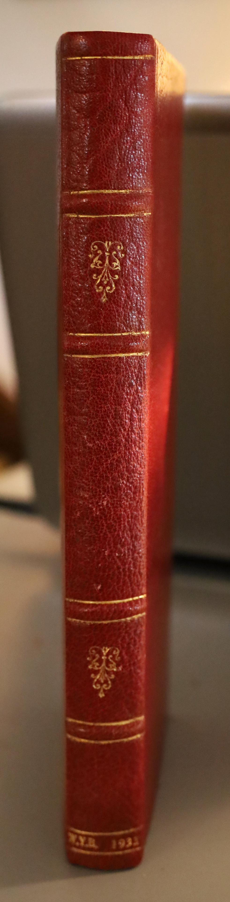 INDIA 1932 INCENSE OF SANDLEWOOD: INDIA 1932 INCENSE OF SANDLEWOOD Book with red leather binding. Stored in well kept library.