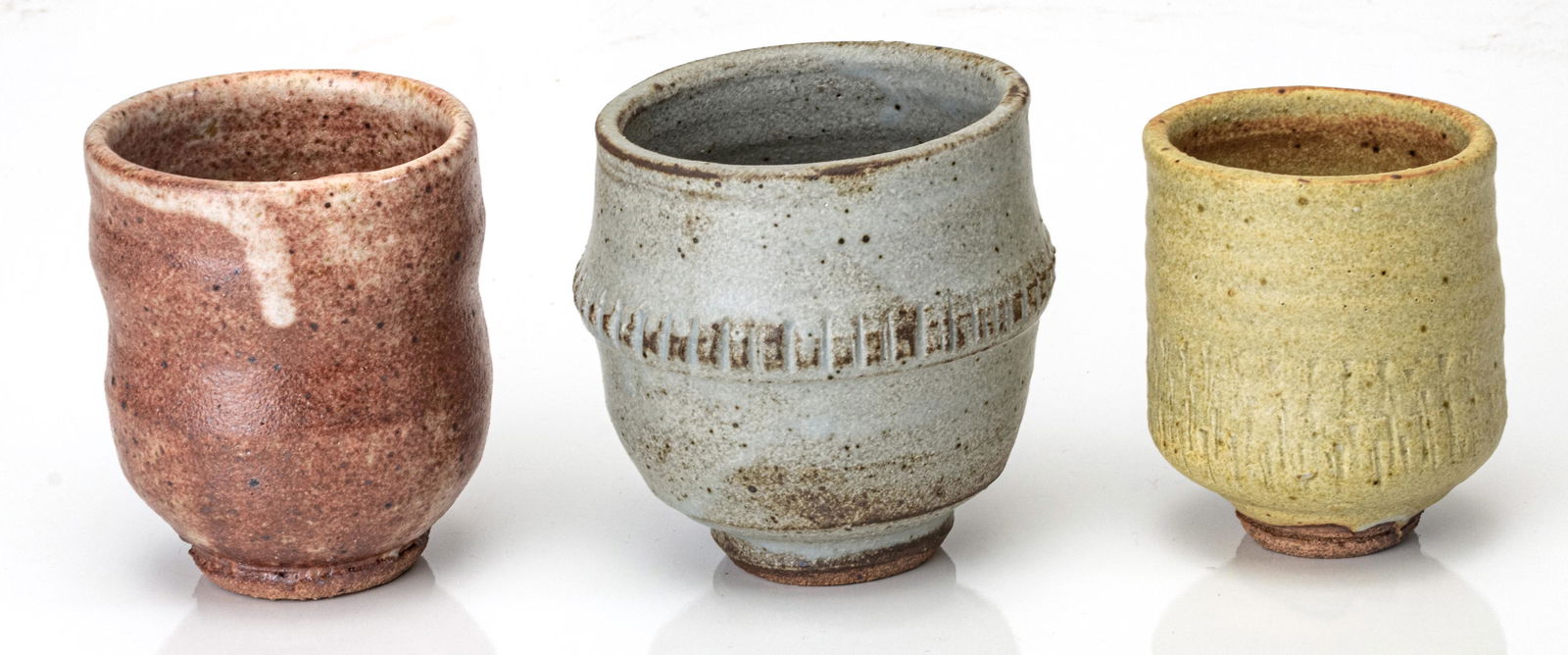 WARREN MCKENZIE CERAMIC VESSELS, 3 PCS, H 3.25"-3.5" (1 of 4)