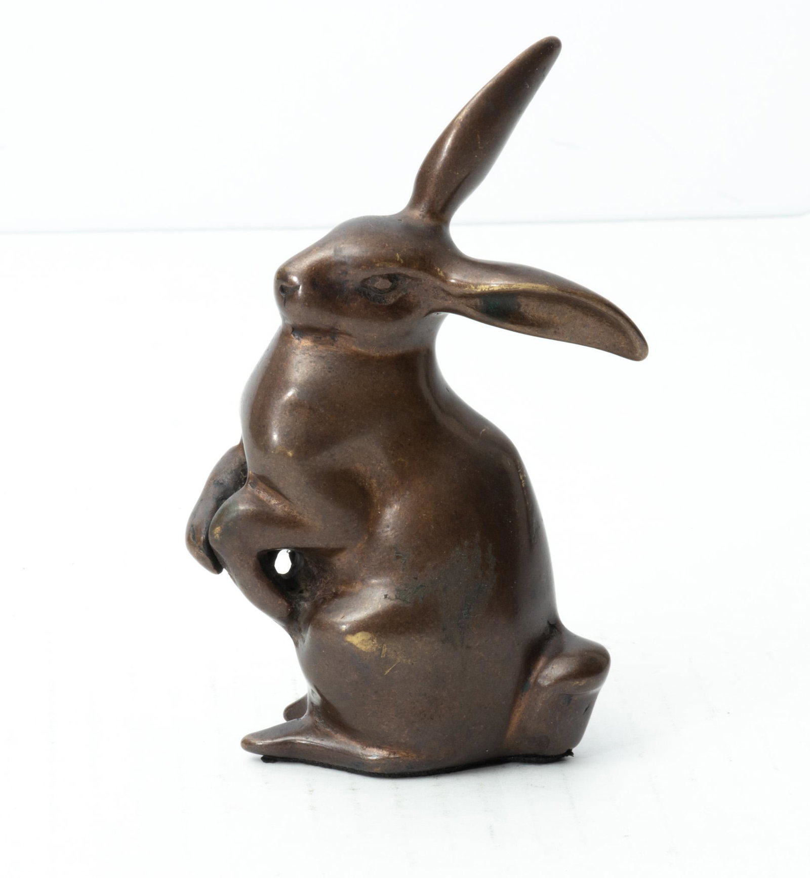 BRONZE RABBIT STANDING, H 5.5": BRONZE RABBIT STANDING, H 5.5" Bunny posing. Brown patina.