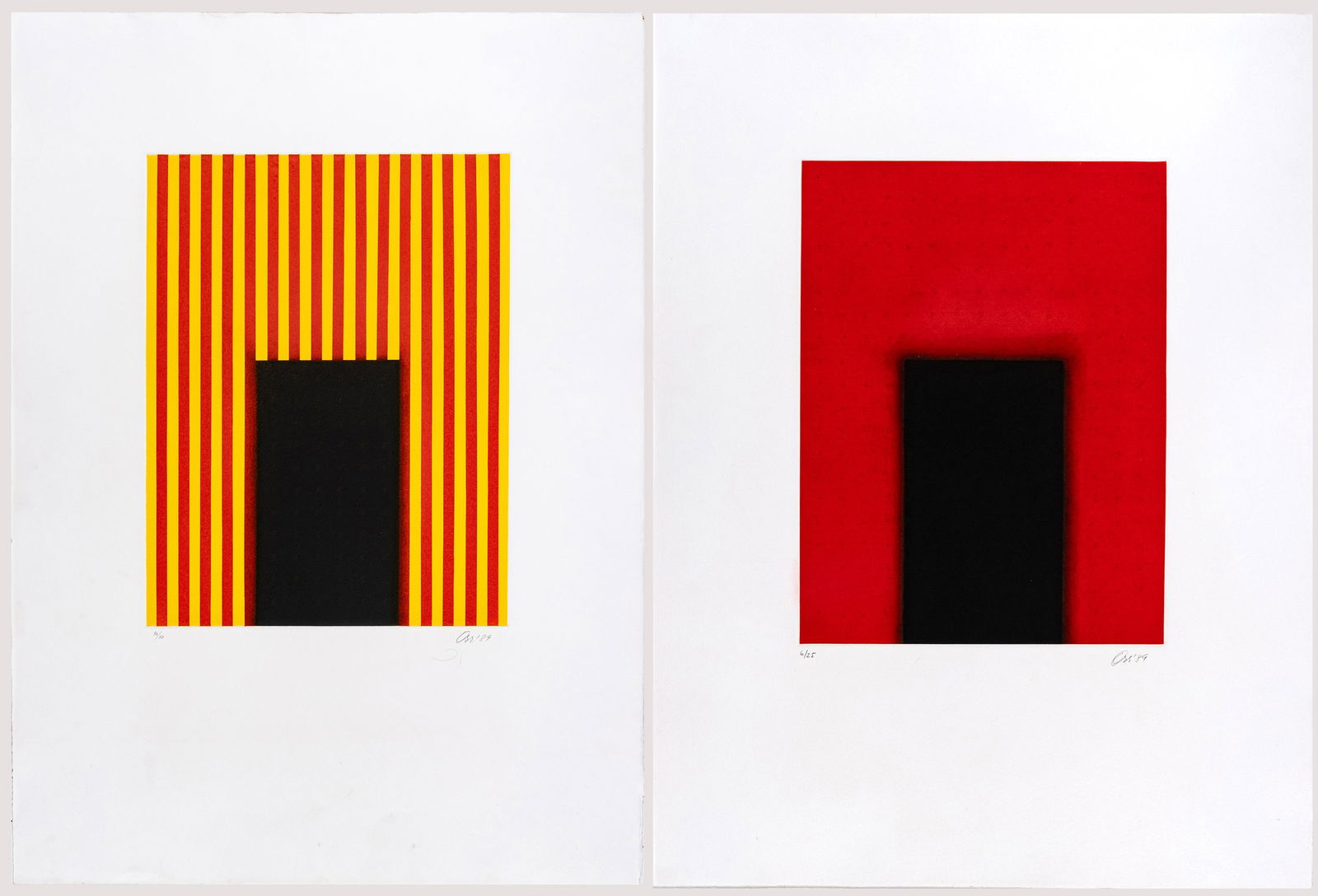 ERIC ORR (CALIFORNIA, 1939-1998) ENGRAVINGS ON WOVE PAPER, GROUP OF 2,  H 16.25-16.5" W 12.25-12.75" (1 of 9)