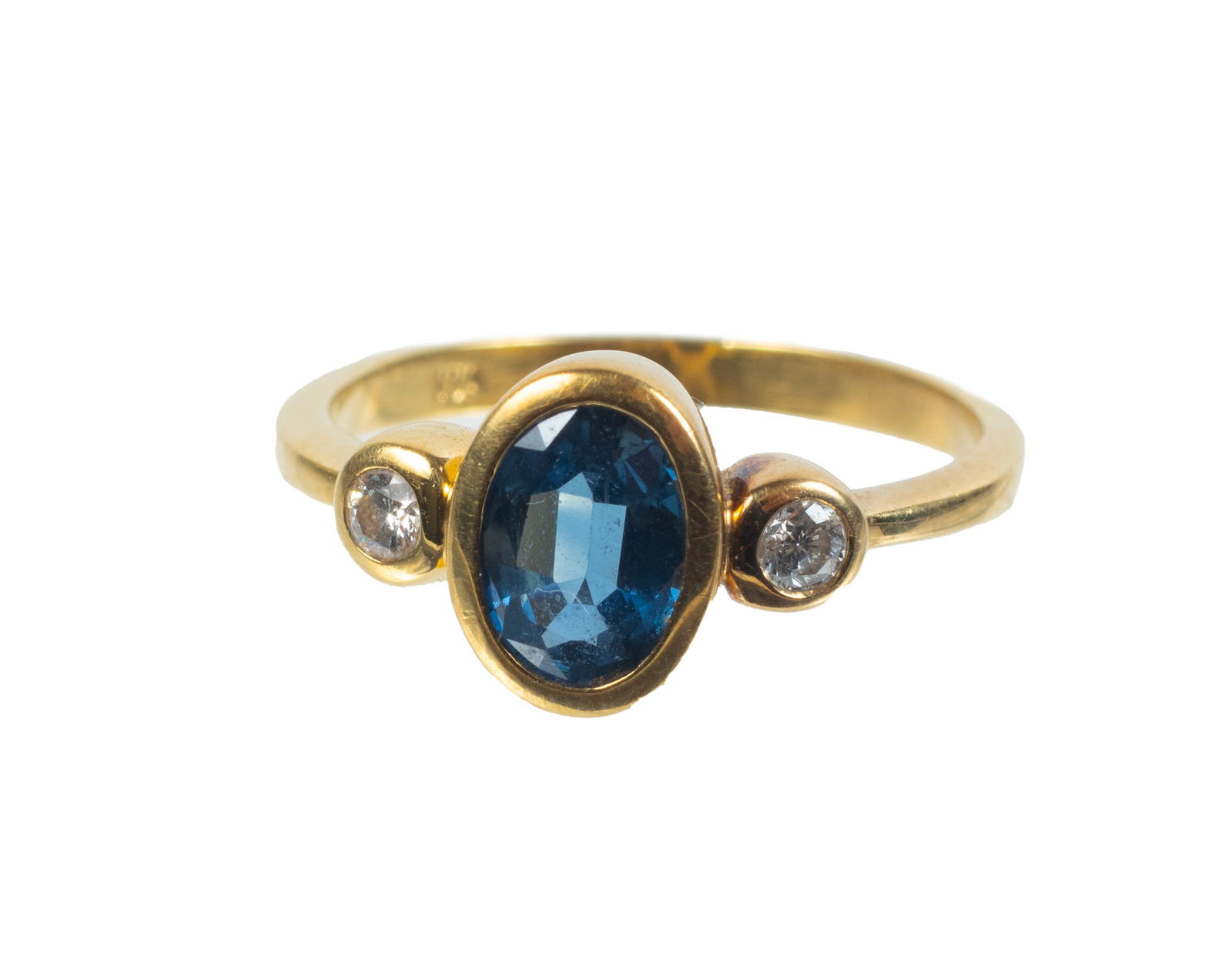 18KT GOLD & SAPPHIRE RING, T.W. 3 GR, SIZE: 6 (1 of 6)