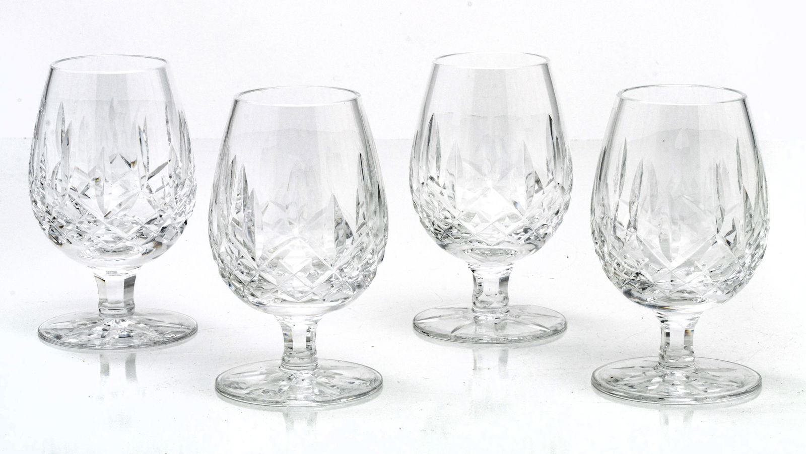 WATERFORD 'LISMORE' CUT CRYSTAL BRANDY SNIFTERS, 10 PCS., H 4.5", DIA 2.75" (1 of 3)