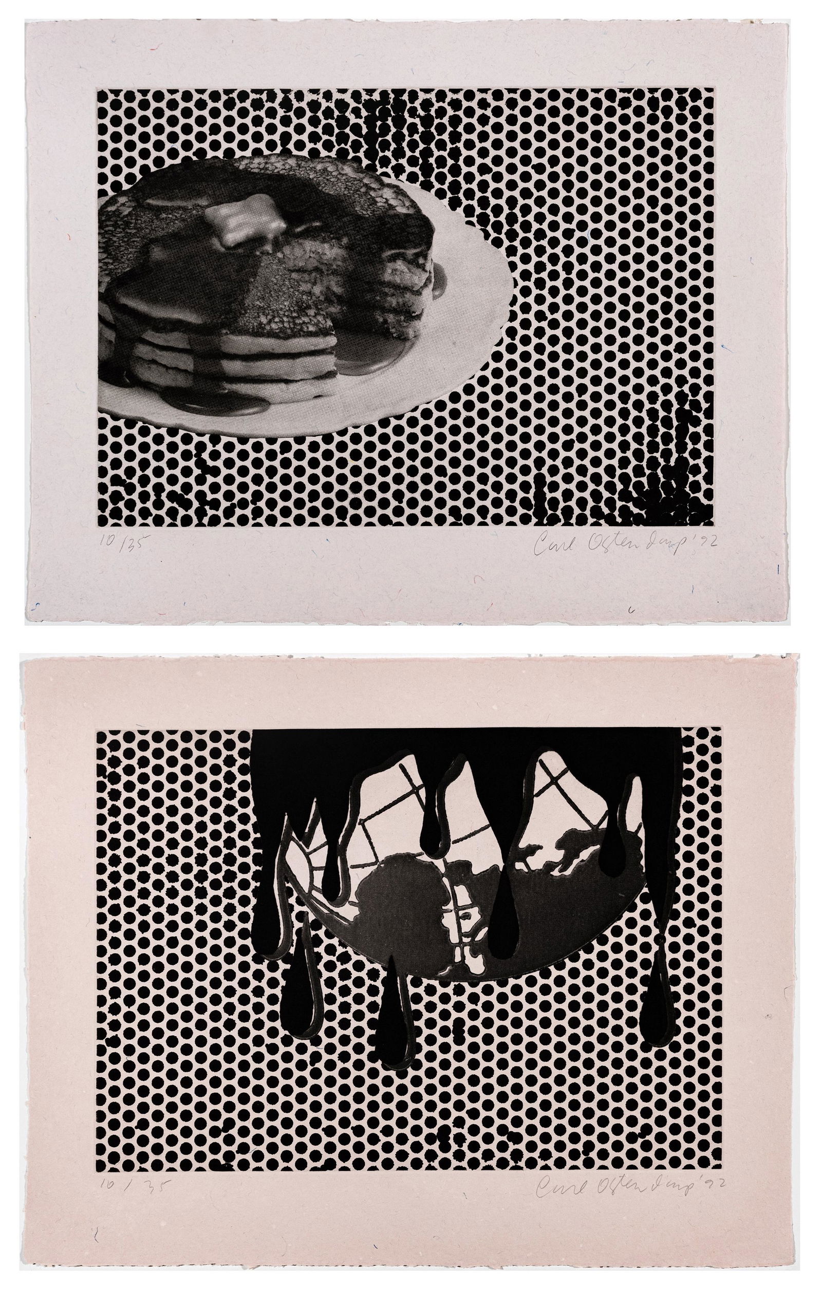CARL OSTENDARP (NEW YORK, B. 1961) PHOTOETCHING AND SUGAR LIFT ON AQUATINT PAIR, PANCAKE PRINT AND D (1 of 11)