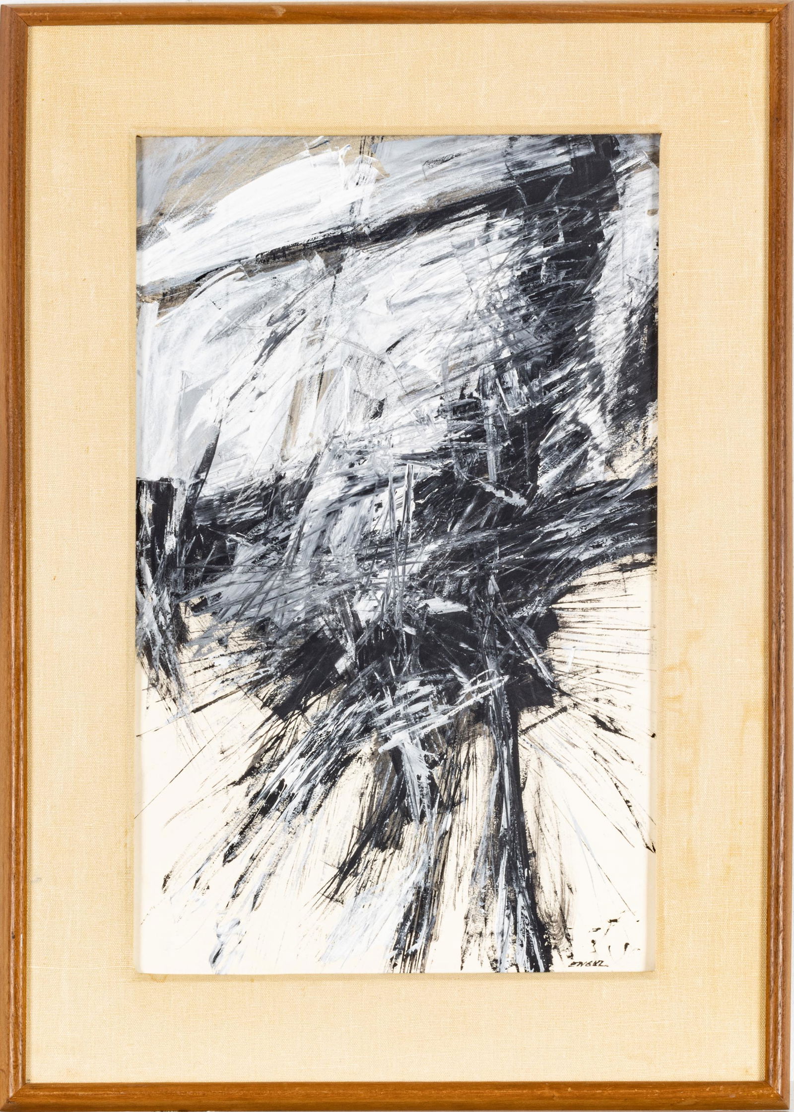 JULES ENGEL (AMERICAN, 1909-2003) GOUACHE & PASTEL ON BOARD, H 23", W 14.5", UNTITLED ABSTRACT (1 of 3)