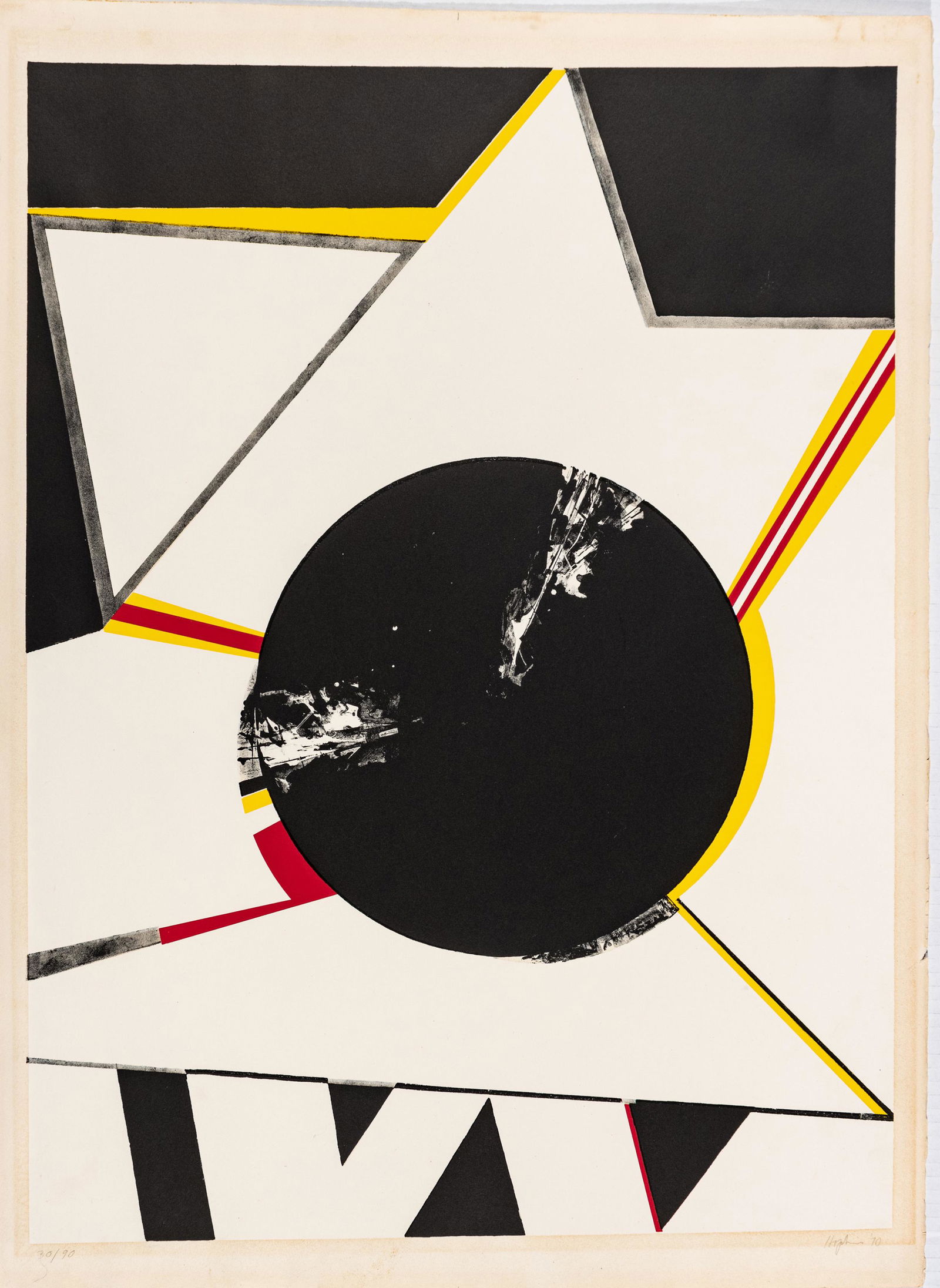 BUDD HOPKINS (AMERICAN, 1931-2011) LITHOGRAPH IN COLORS, ON WOVE PAPER, 1970 H 26.825" W 20" UNTITLE (1 of 5)