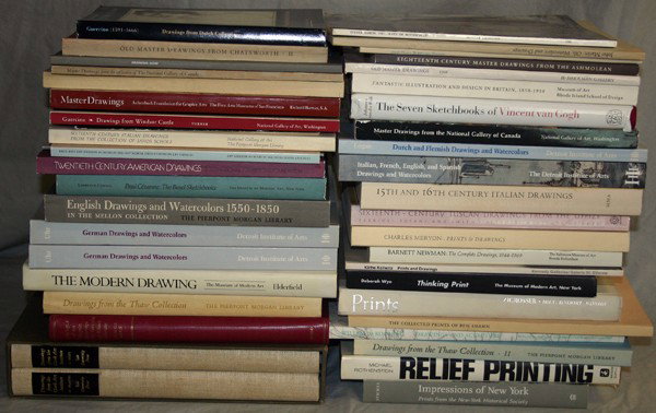 FINE ART BOOKS PERTAINING TO PRINTS, DRAWINGS: FINE ART BOOKS PERTAINING TO PRINTS, WATERCOLORS, DRAWINGS & SKETCHING 44:Lot includes: Dutch and Flemish Drawings of Watercolors; Seven Sketchbooks of Vincent van Gogh; 15th and 16th Century Italian 