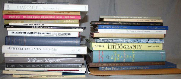 FINE ART BOOKS PERTAINING TO PRINTS, DRAWINGS,: FINE ART BOOKS PERTAINING TO PRINTS, DRAWINGS, LITHOGRAPHS & GRAPHICS, 32:Including 6 volumes of "Artists Proof: The Annual of Prints and Printmaking", "David Hockney: Paintings, Prints and Drawings 1