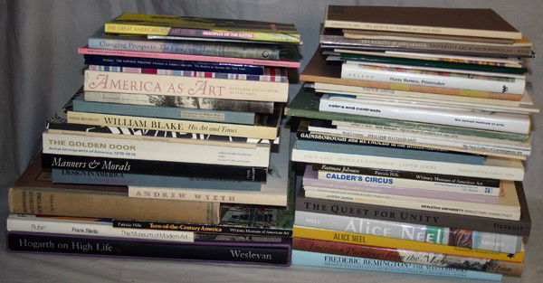 VARIOUS FINE ART BOOKS, SUBJECTS AMERICAN ART &: VARIOUS FINE ART BOOKS, SUBJECTS INCLUDE AMERICAN ART & ARTISTS, OVER 40:Including: "Frederic Remington The Master Works", "Manners and Morals", Hogarth on high life", "William Blake", "America as Art