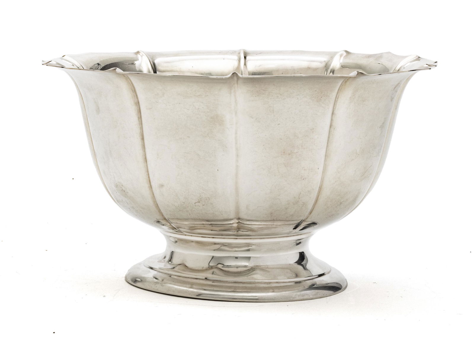 RICHARD DINES, IRISH REPRODUCTION STERLING SILVER BOWL H 5" DIA 9", 15.7TO (1 of 3)