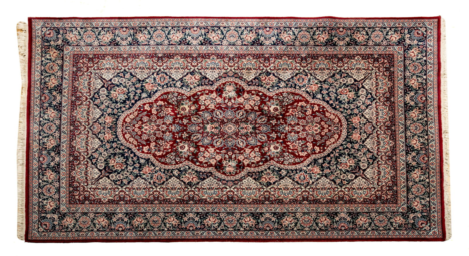 ORIENTAL HAND WOVEN CARPET, KESHAN DESIGN. W 6' L 10' (1 of 2)