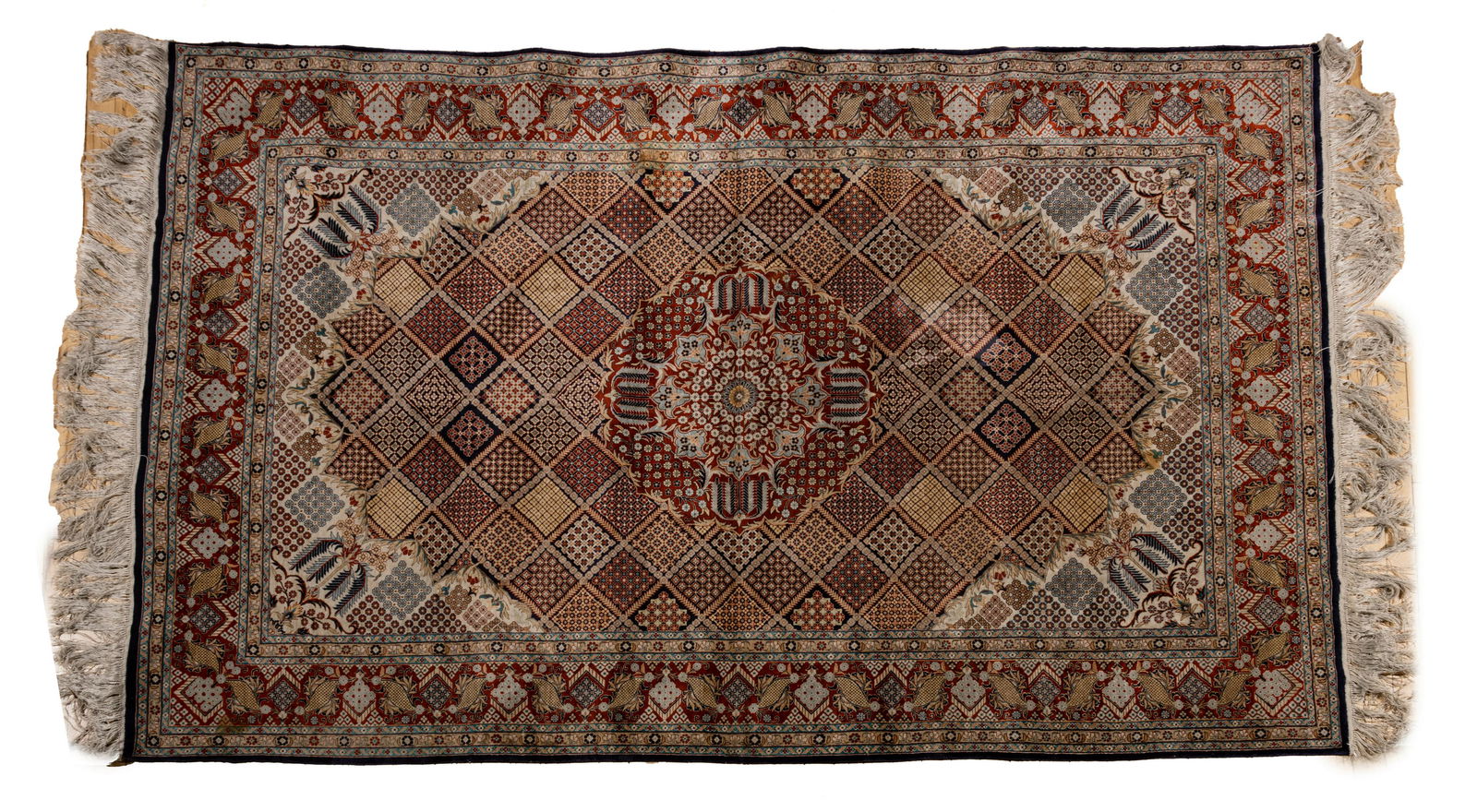 CHINESE SILK ORIENTAL RUG  W 5' L 7'9" (1 of 2)