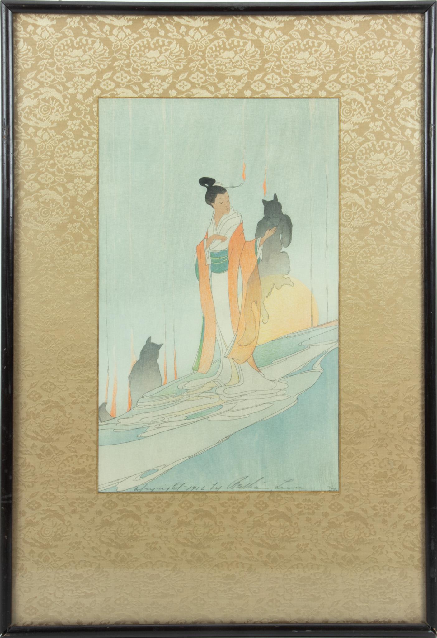 BERTHA BOYNTON LUM (AMERICAN 1869-1954) MIXED MEDIA ON PAPER, H 16.5" W 10" (1 of 3)