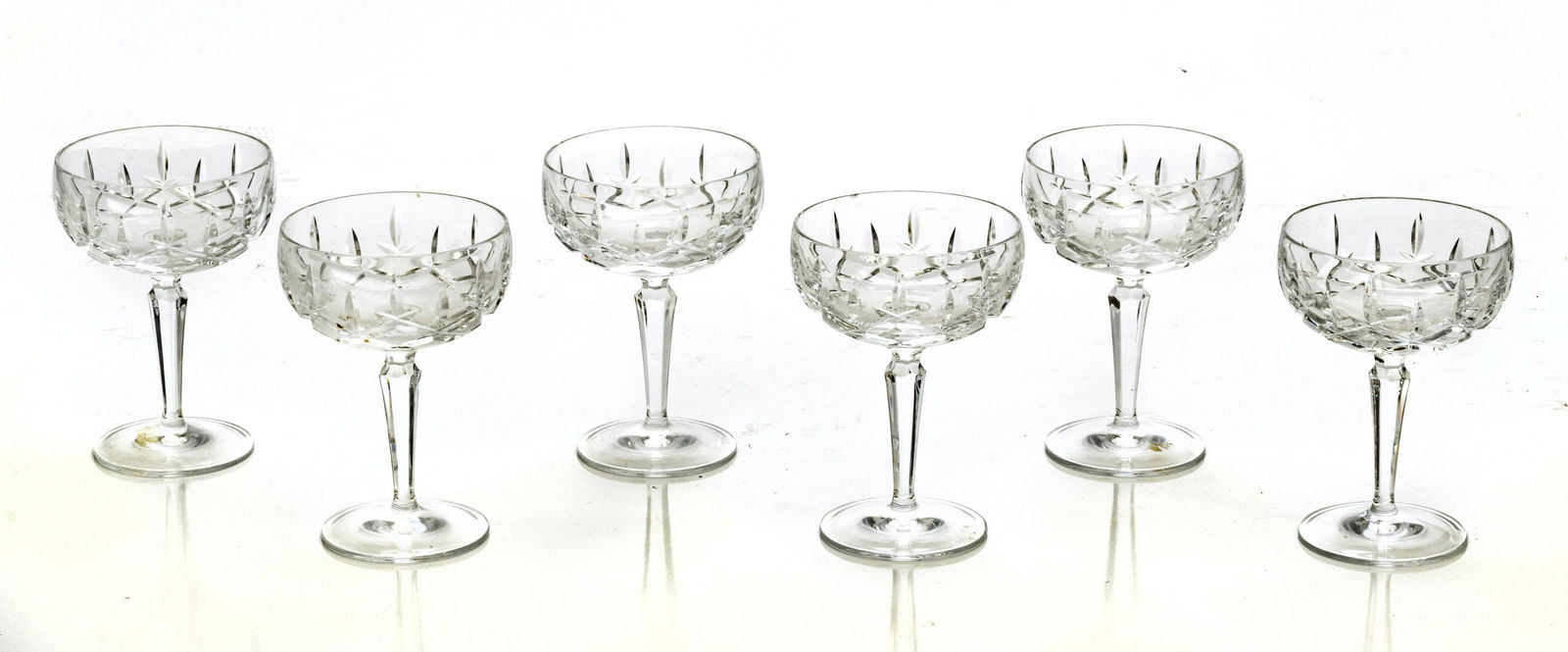 GORHAM CRYSTAL CHAMPAGNE GLASSES, 12 PCS, H 5.5", DIA 4" (1 of 4)