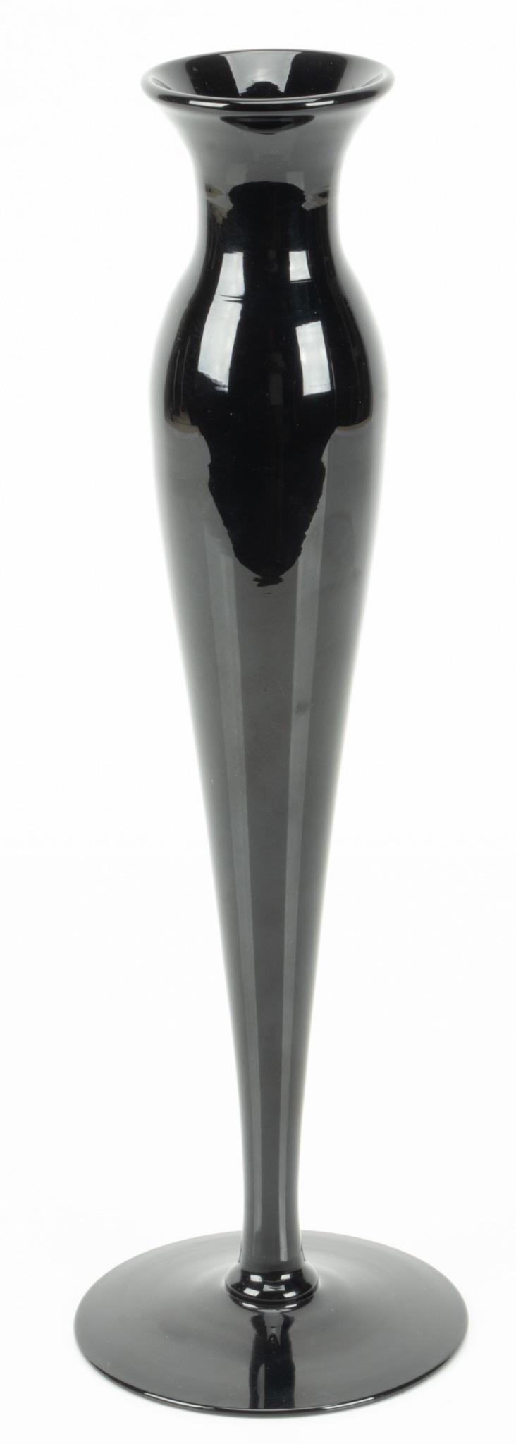 STEUBEN ART GLASS BUD VASE, C. 1930, H 12", DIA 3.75" (1 of 3)