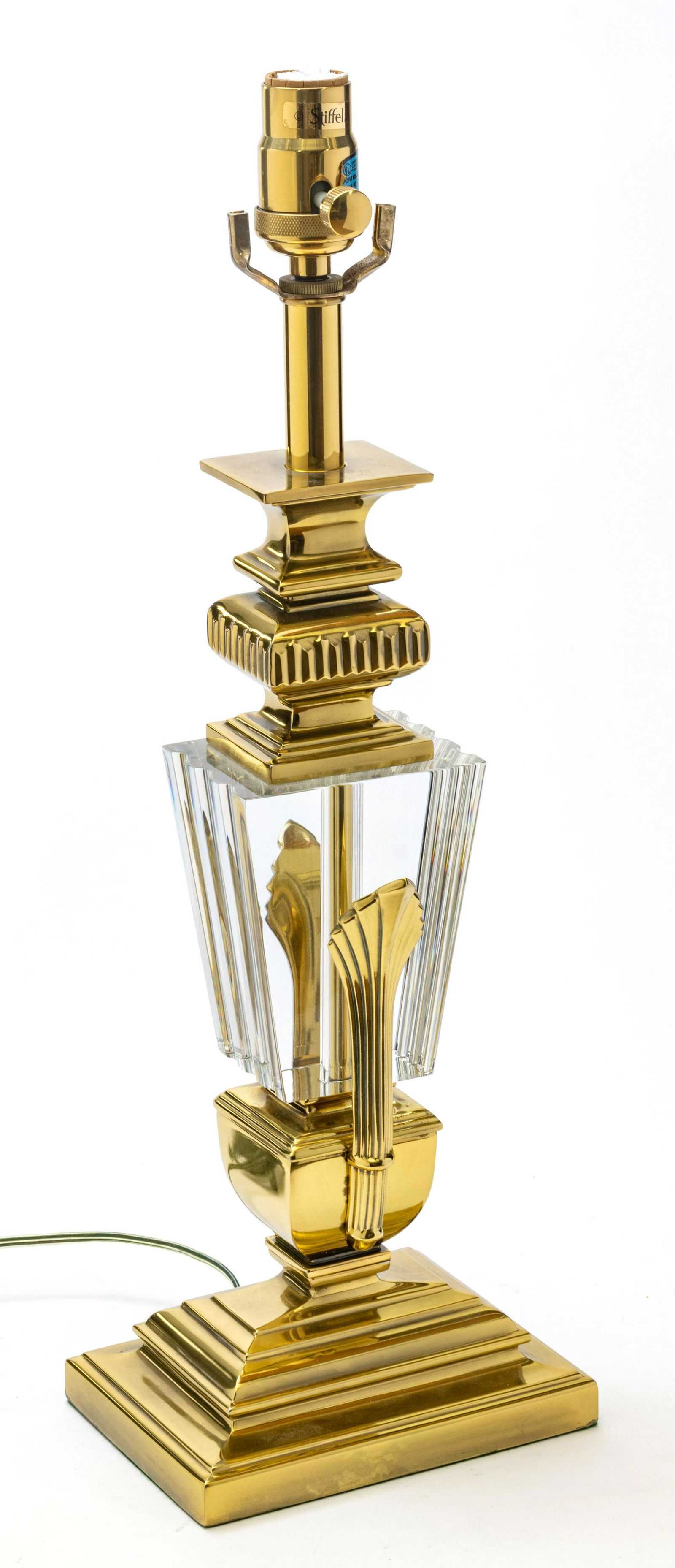 BACCARAT CRYSTAL AND STIFFEL BRASS  LAMP BASE H 21.5" (1 of 4)