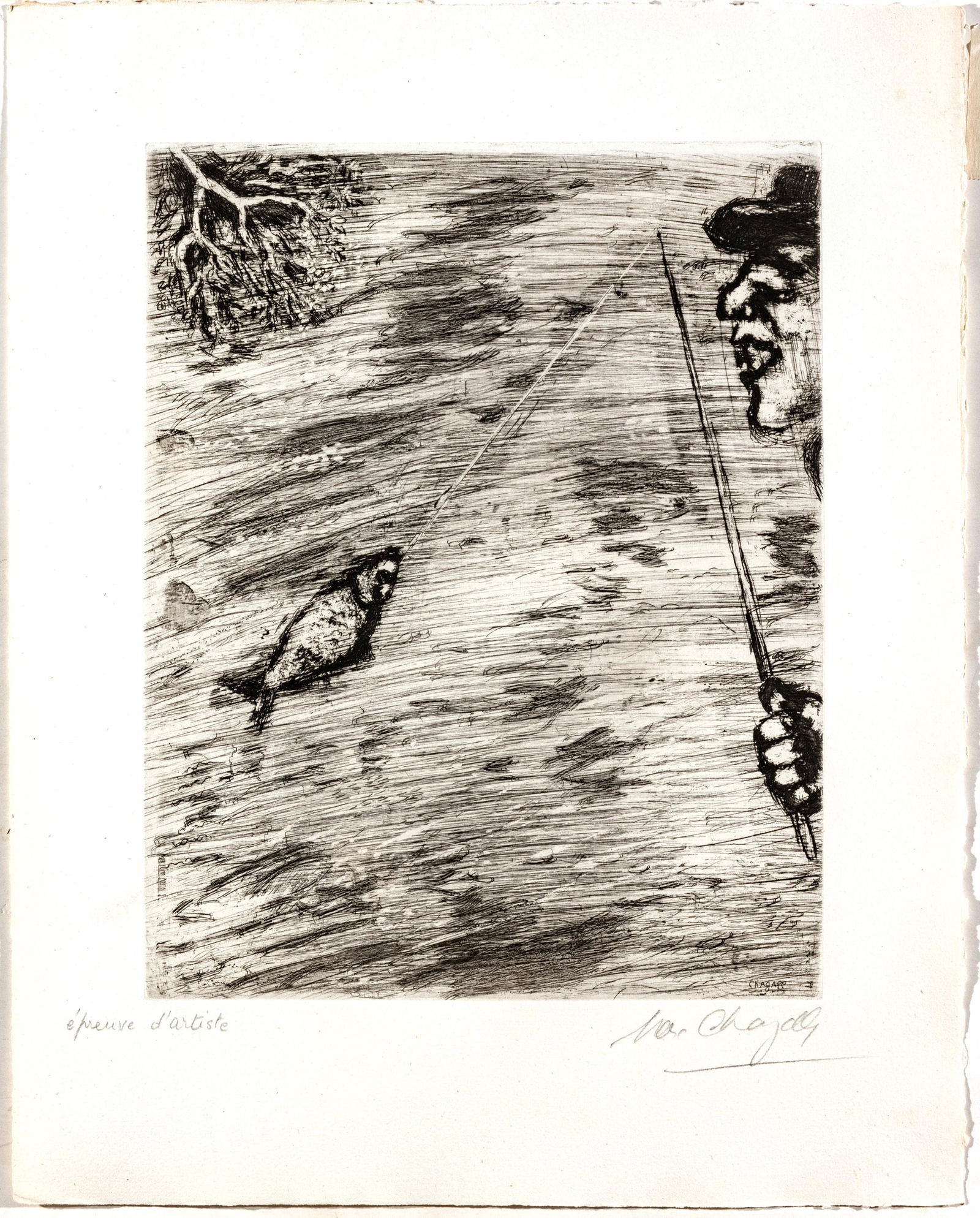 MARC CHAGALL (FRENCH/RUSSIAN, 1887-1985) ETCHING AND DRYPOINT ON MONTVAL LAID PAPER, 1927-30 H (1 of 5)