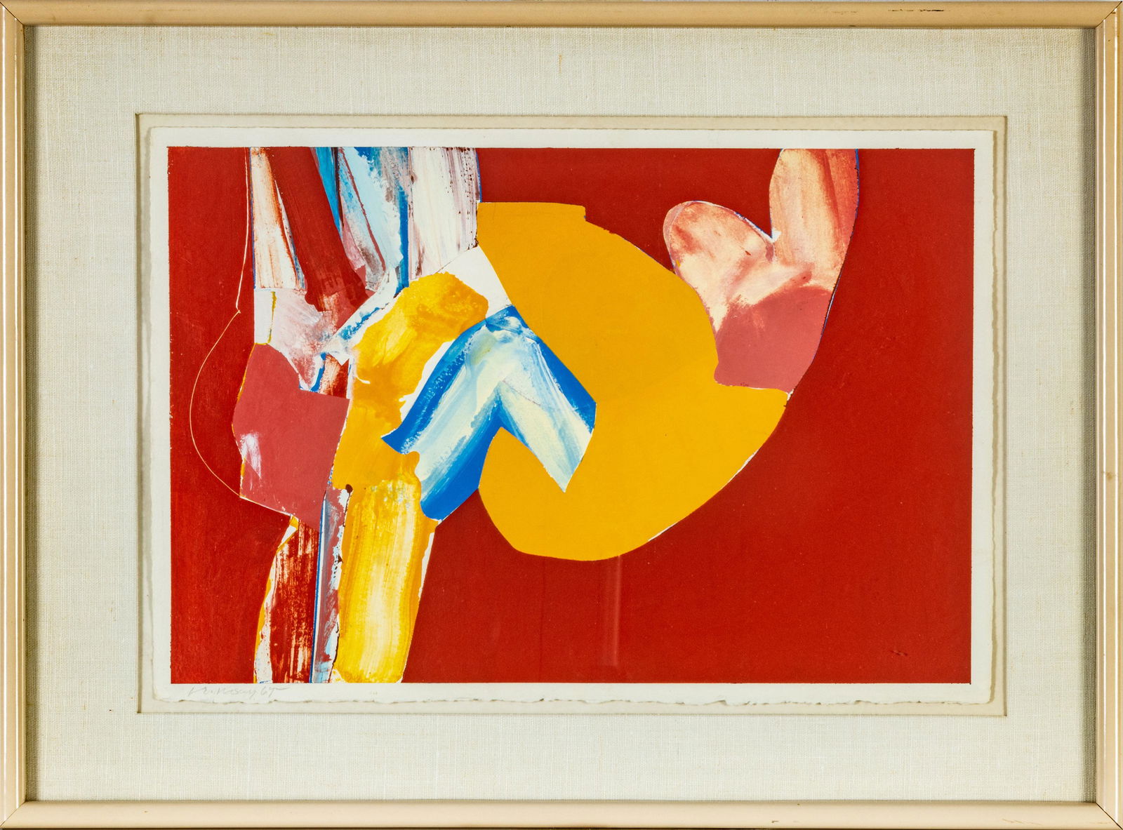 LAMAR BRIGGS, (AMERICAN, 1935) MIXED MEDIA ON PAPER, 1969 H 14" W 21" (1 of 3)